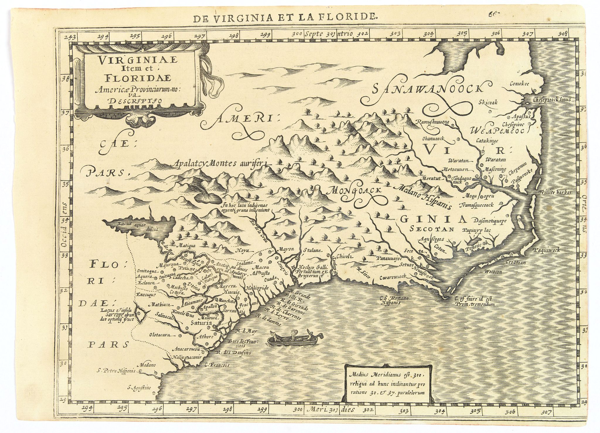 HONDIUS, J. / CLOPPENBURG, J., Virginiae item et Floridae., antique map, old maps