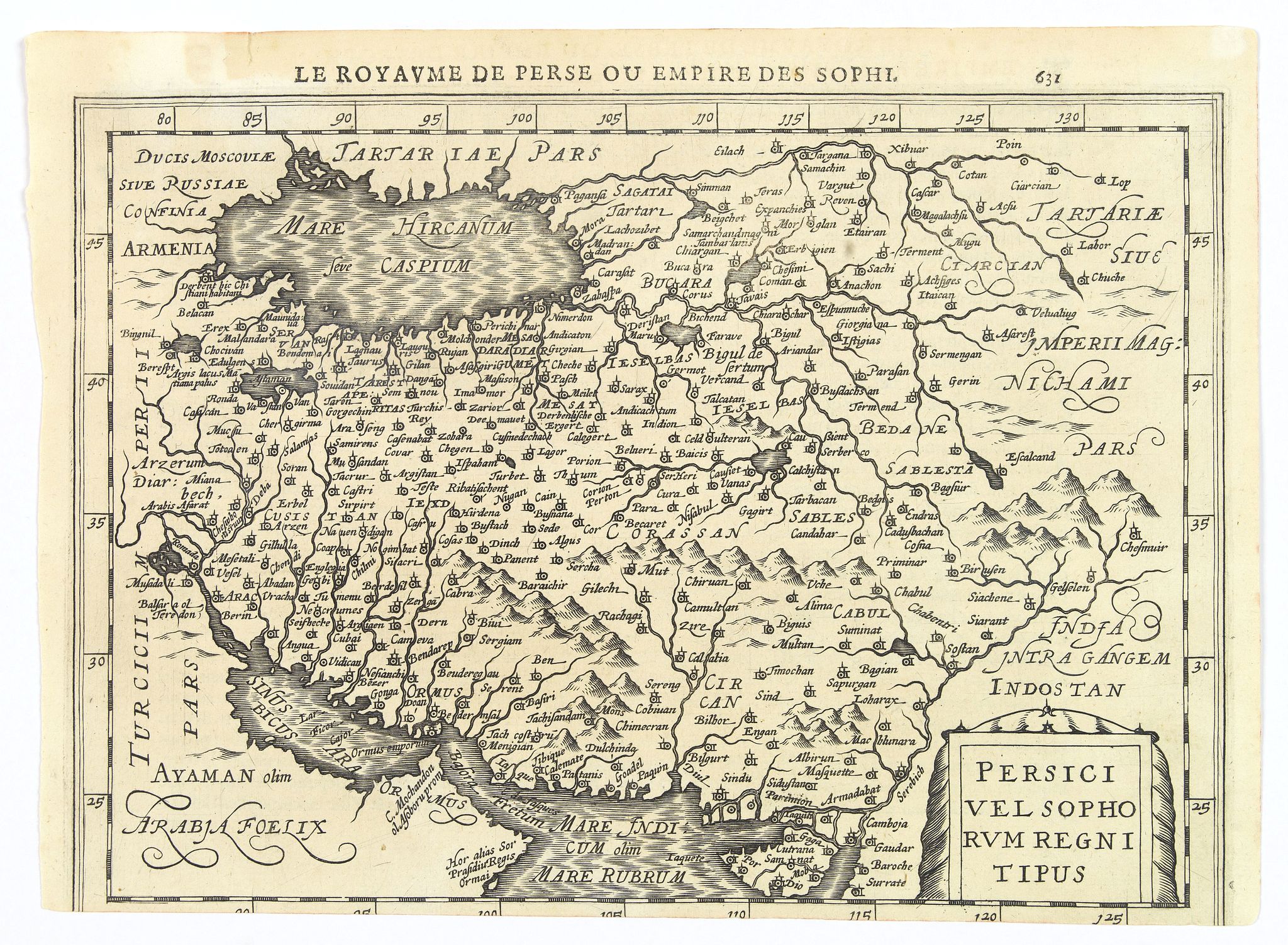 HONDIUS, J ./ CLOPPENBURG, J., Persici vel Sophorum Regni Tipus., antique map, old maps