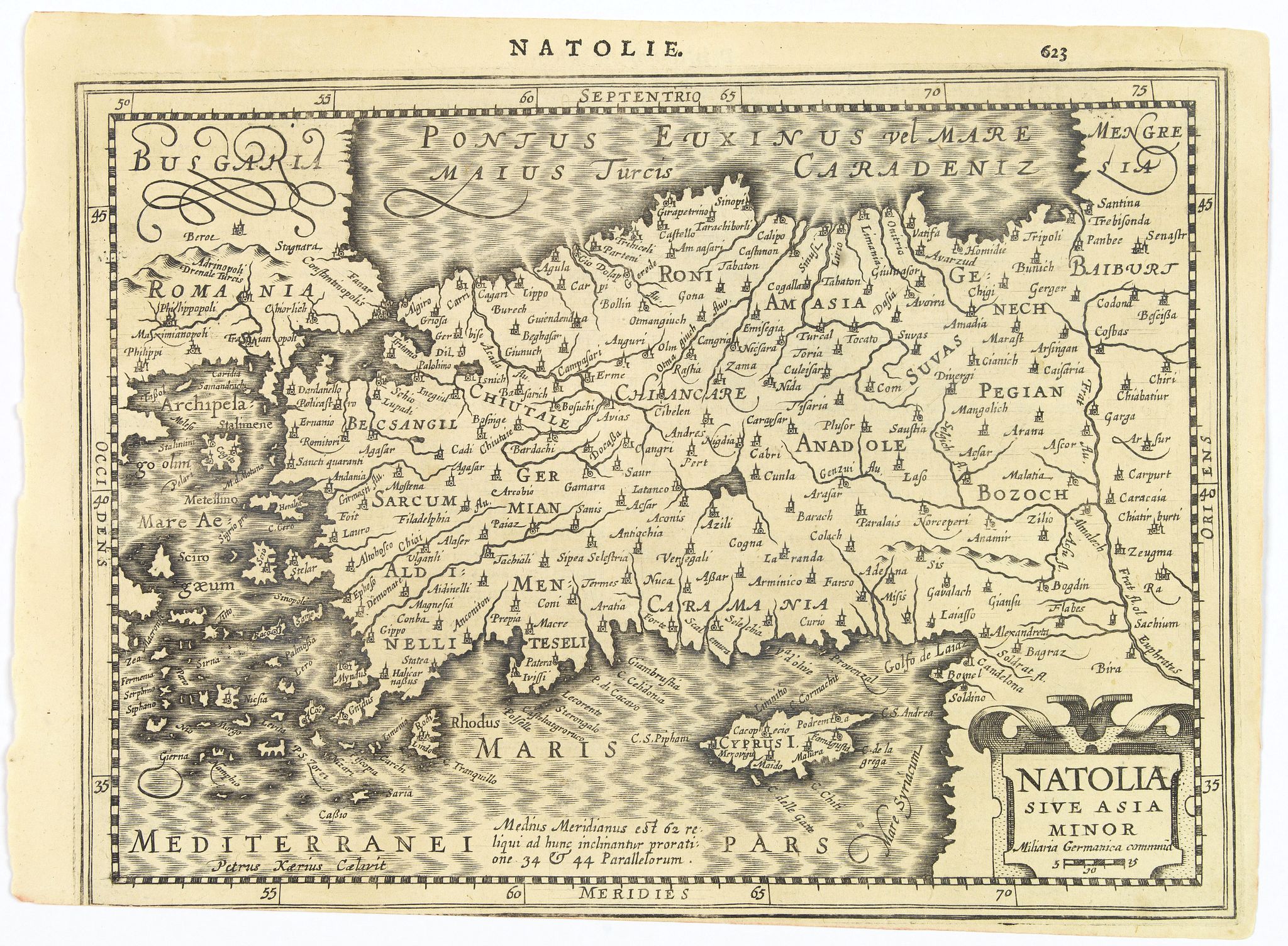 HONDIUS, J ./ CLOPPENBURG, J., Natolia sive Asia Minor., antique map, old maps