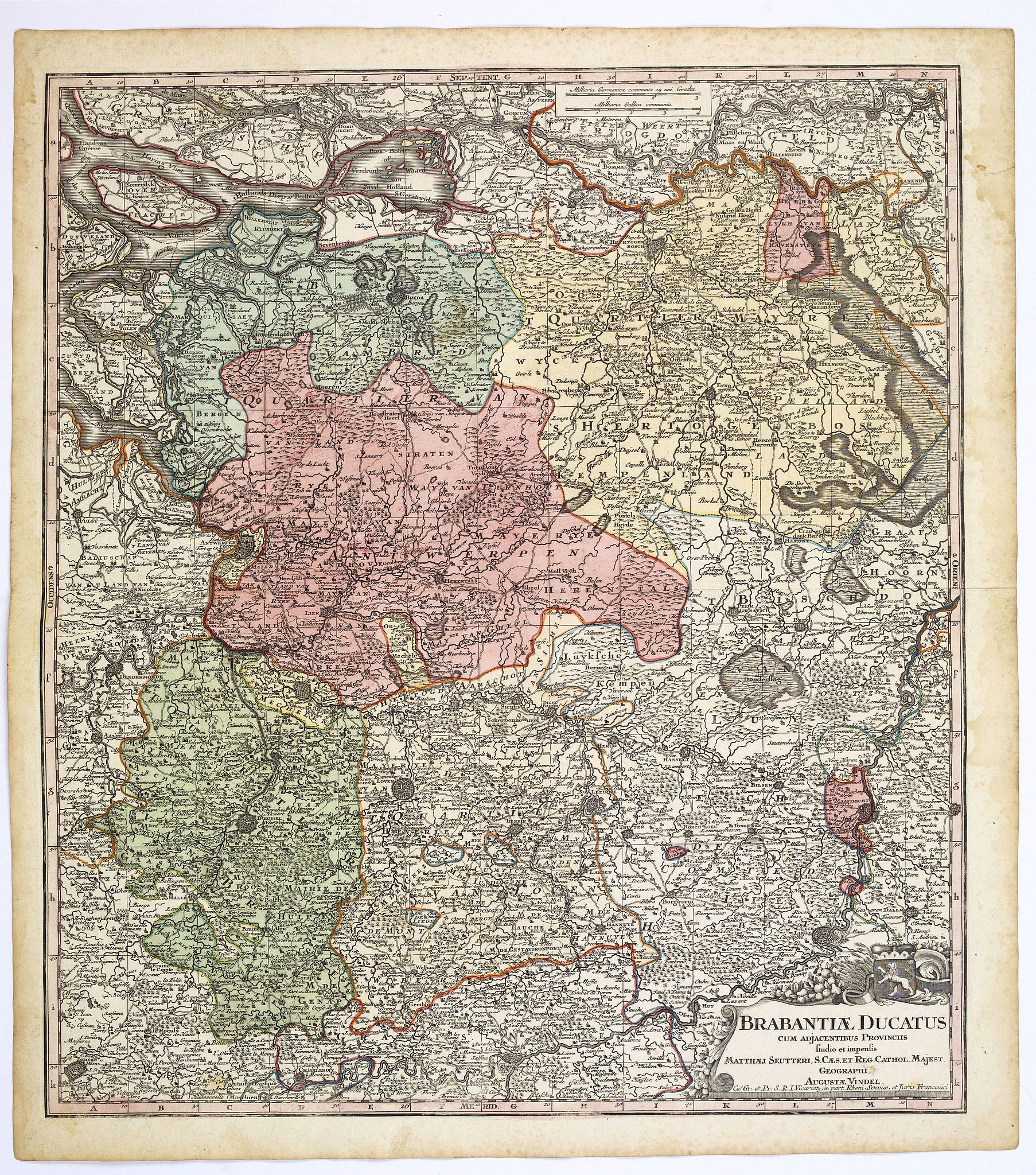 SEUTTER ,M., Brabantiae Ducatus., antique map, old maps