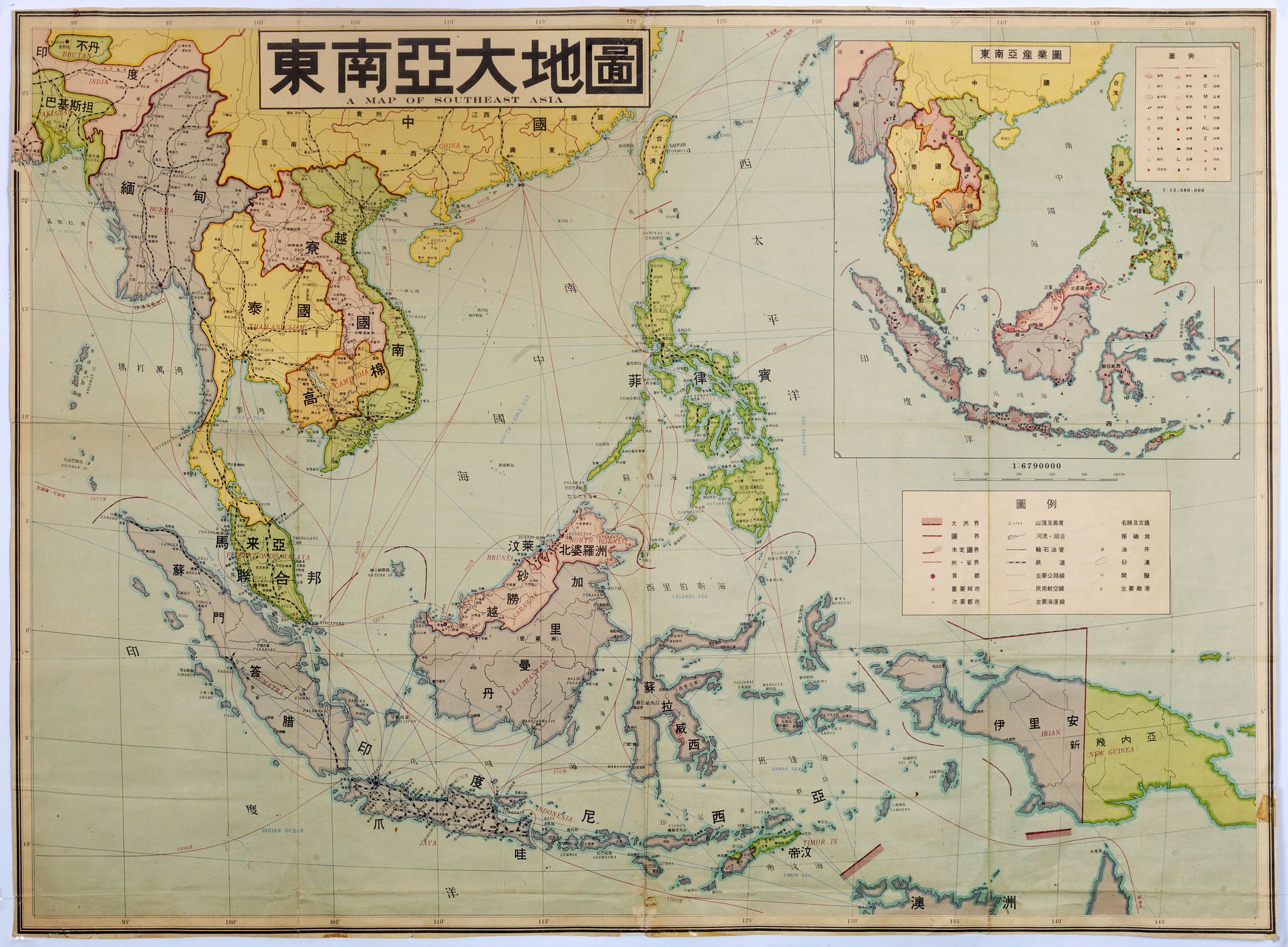 ANONYMOUS, A map of southeast Asia., antique map, old maps