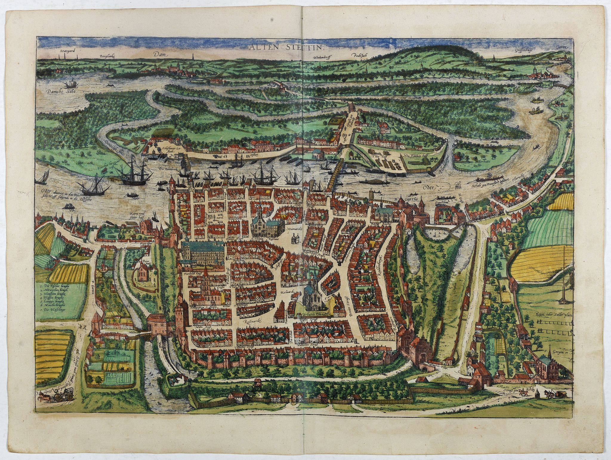 BRAUN,G. / HOGENBERG, F., Alten Stettin. (Szczecin), antique map, old maps