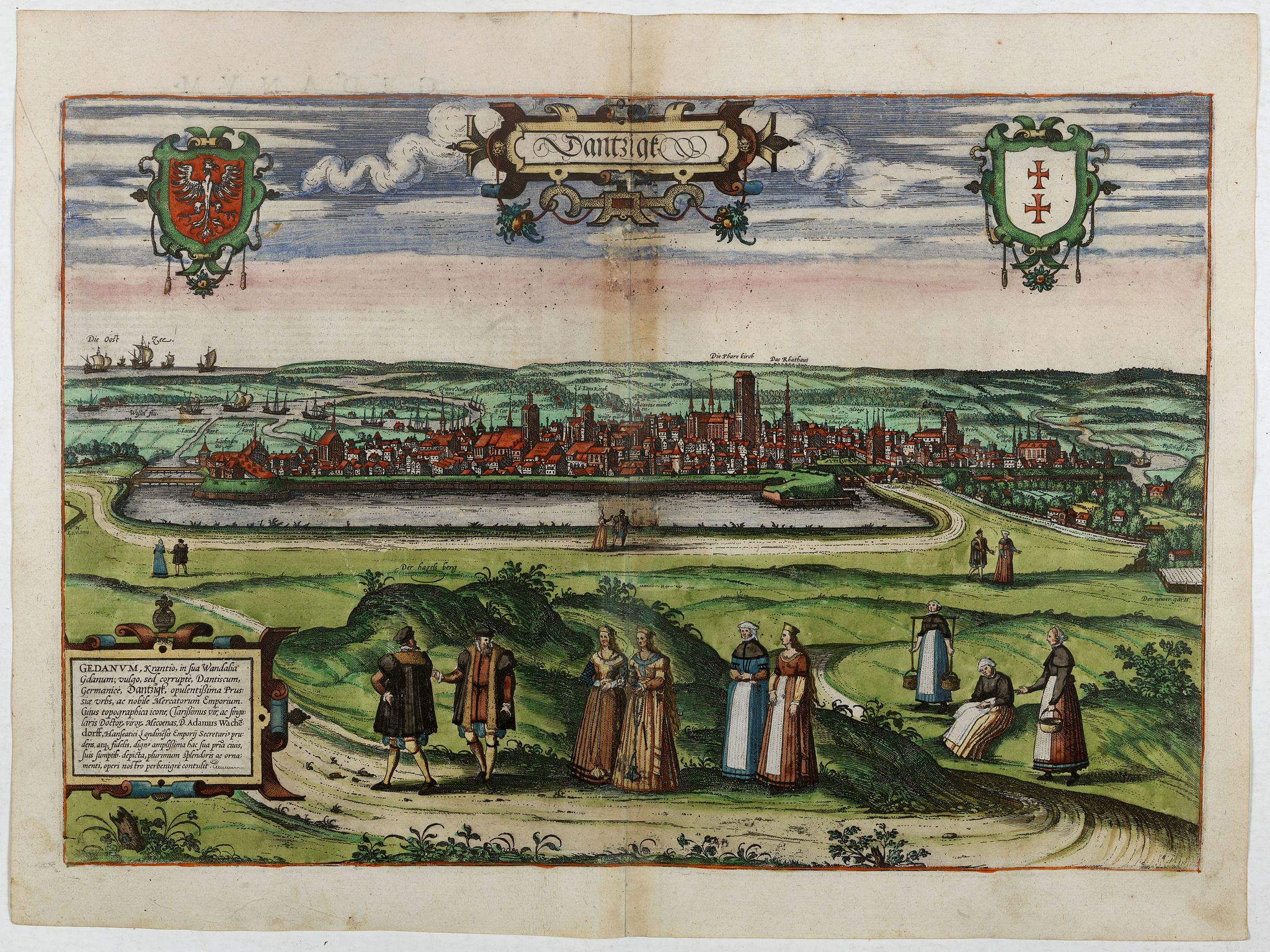 BRAUN, G. / HOGENBERG, F., Dantzigt., antique map, old maps