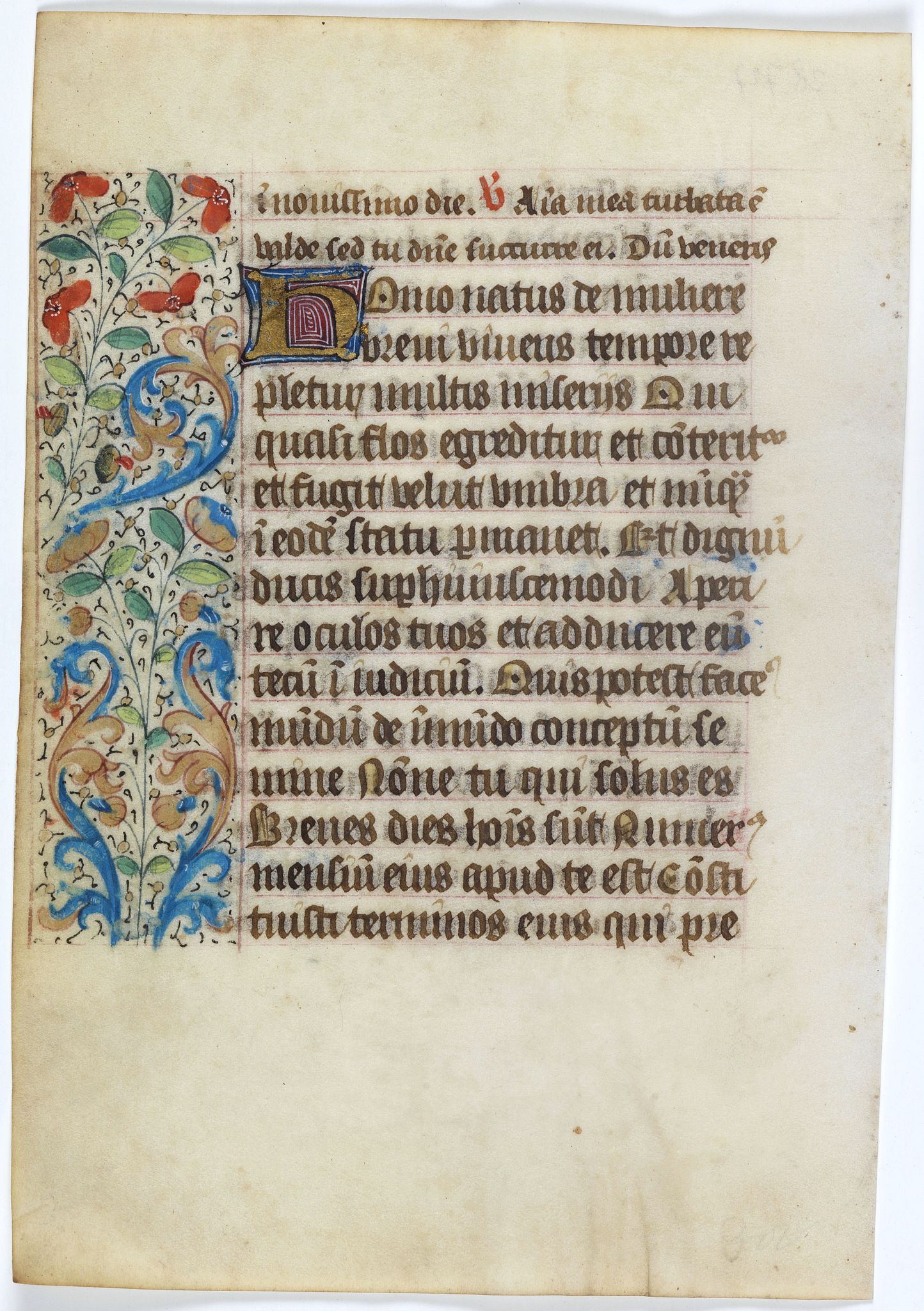 BOOK OF HOURS., Manuscript leaf from a Book of Hours on vellum., antique map, old maps
