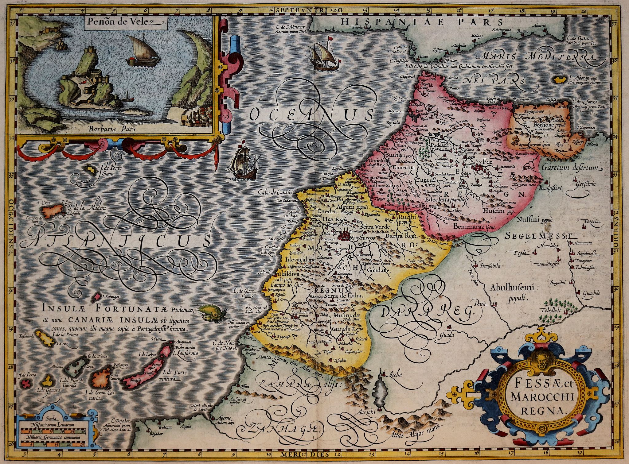 MERCATOR, G. / HONDIUS, J., Fessae et Marocchi Regna, antique map, old maps