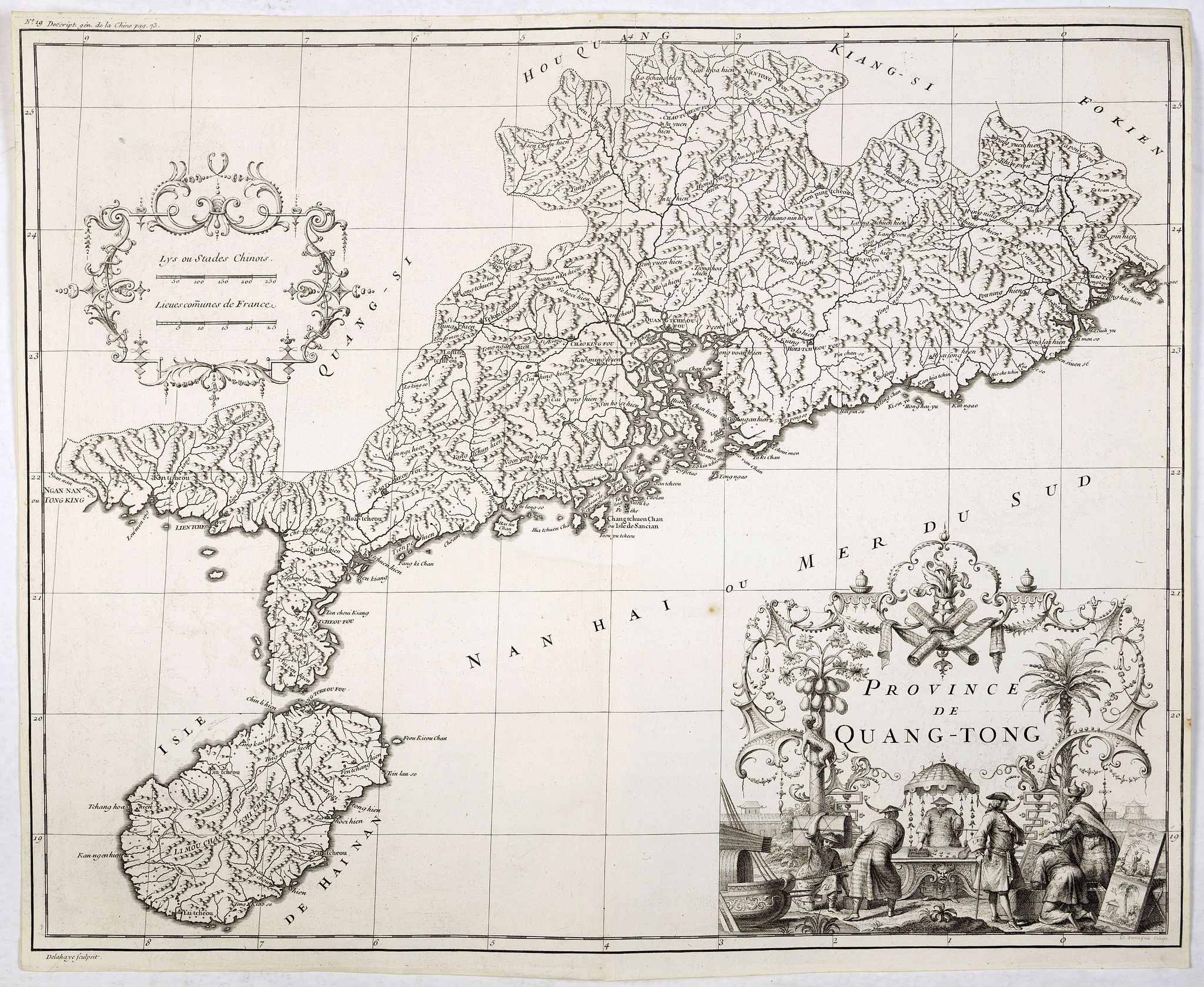 ANVILLE, J.B.D', Province de Quang-Tong., antique map, old maps