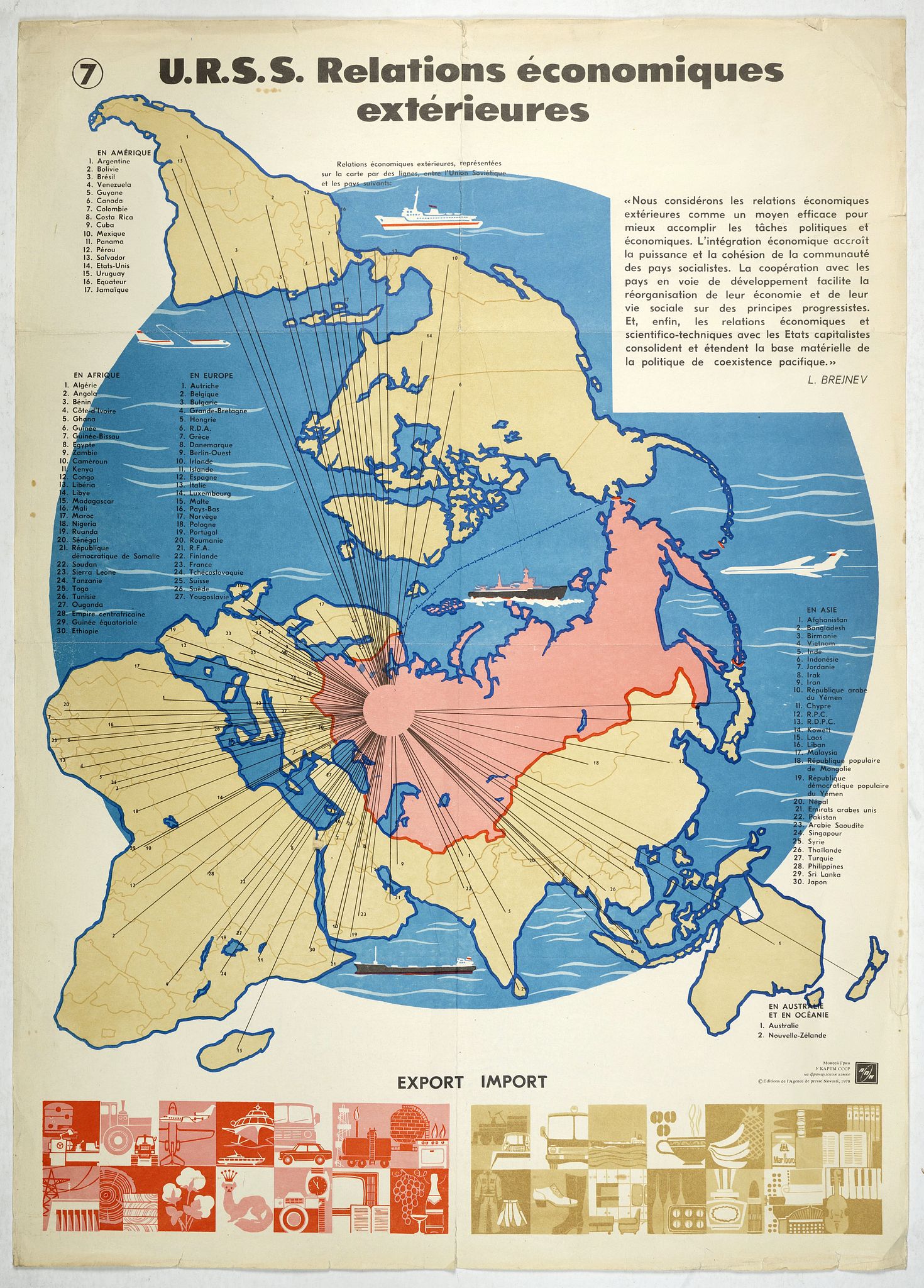 AGENCE DE PRESSE NOVOSTI, U.R.S.S. Relations économiques extérieures. (7), antique map, old maps