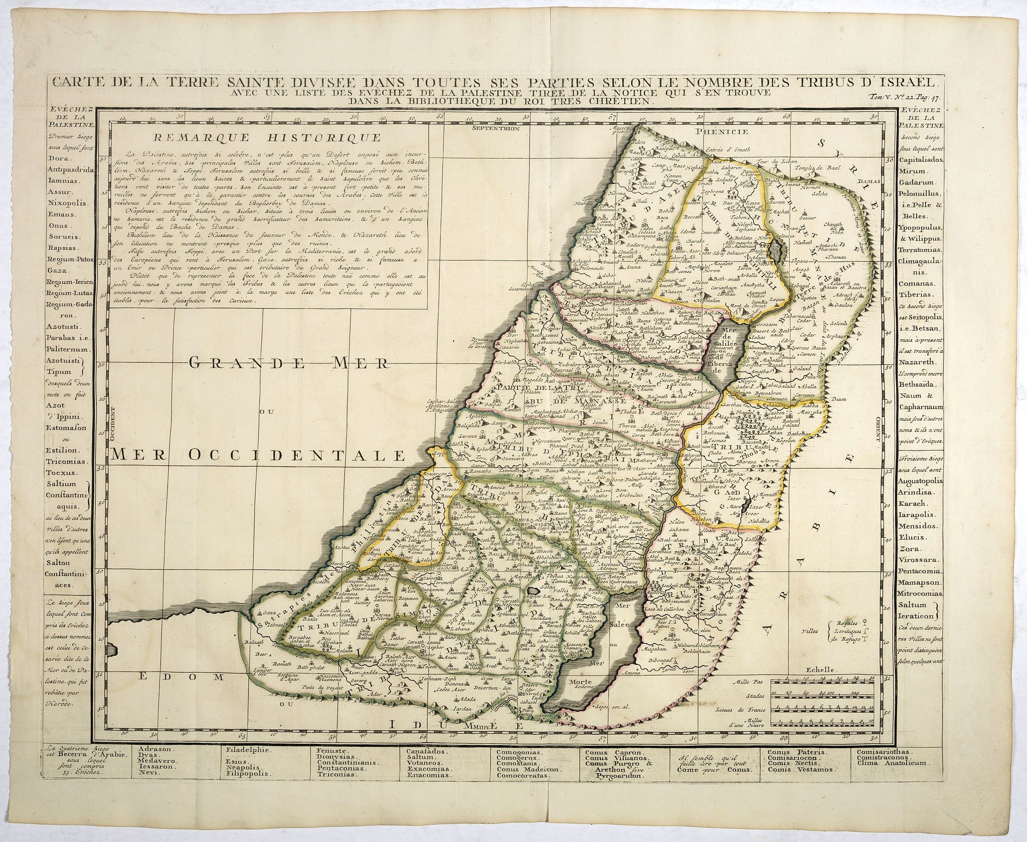CHATELAIN, H., Carte de la Terre Sainte Divisée dans toutes ses parties. . ., antique map, old maps