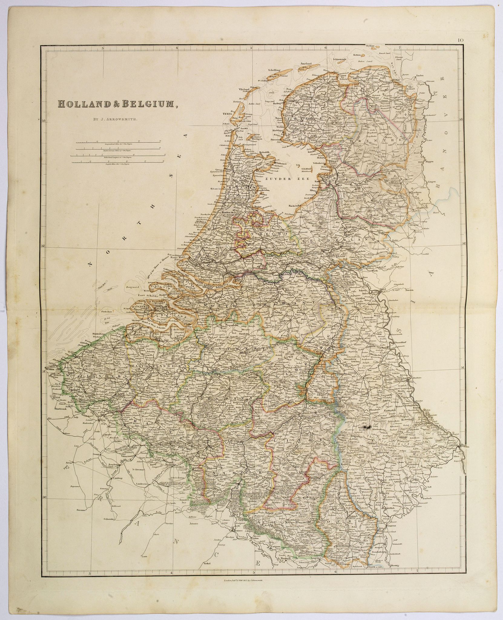 ARROWSMITH, John, Holland & Belgium., antique map, old maps
