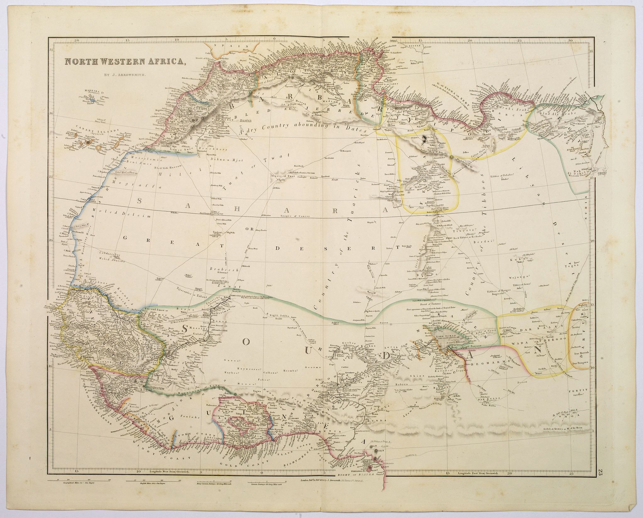 ARROWSMITH, John, North Western Africa., antique map, old maps