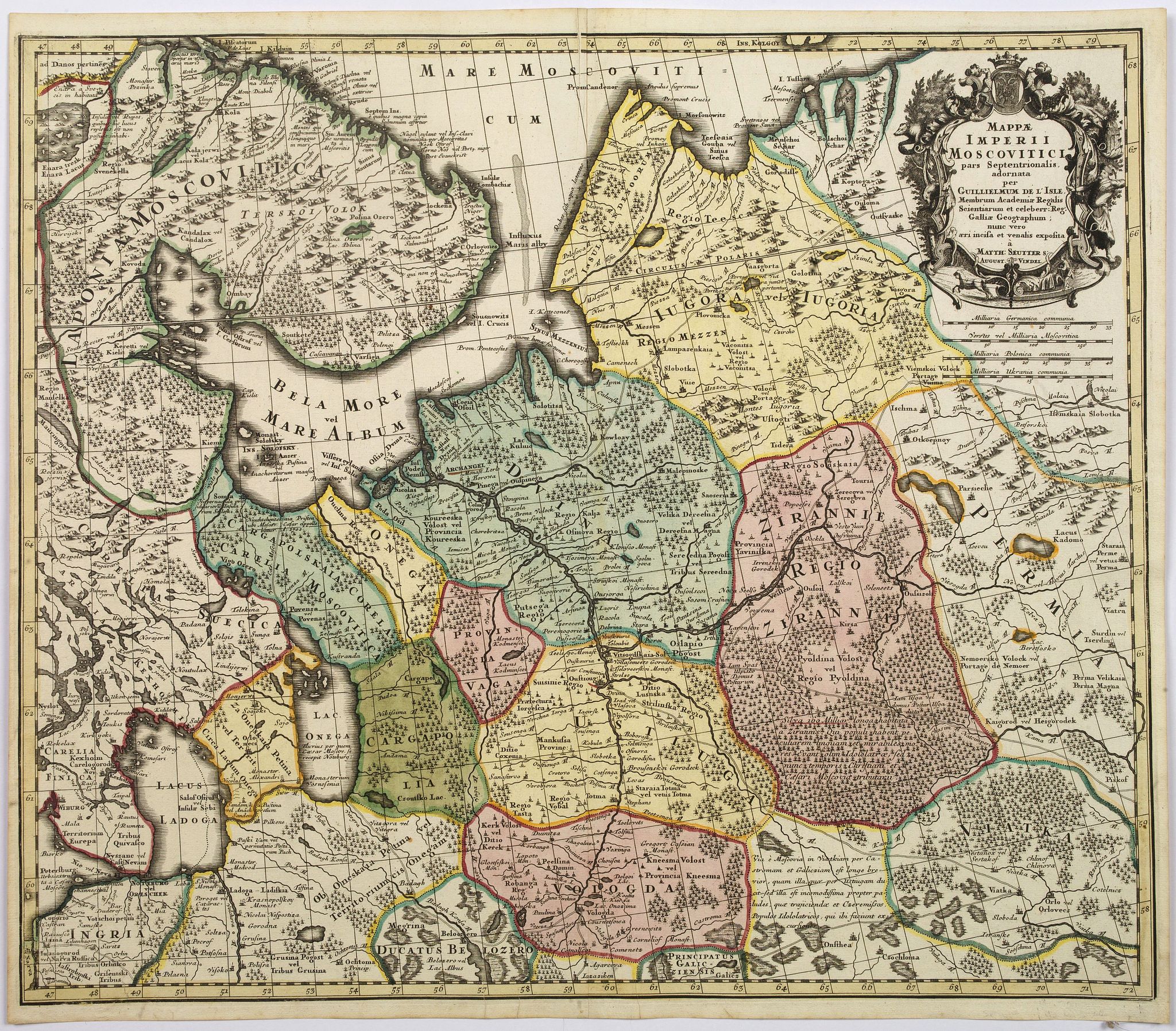 SEUTTER, M., Mappae Imperii Moscovitici pars Septentrionalis. . ., antique map, old maps