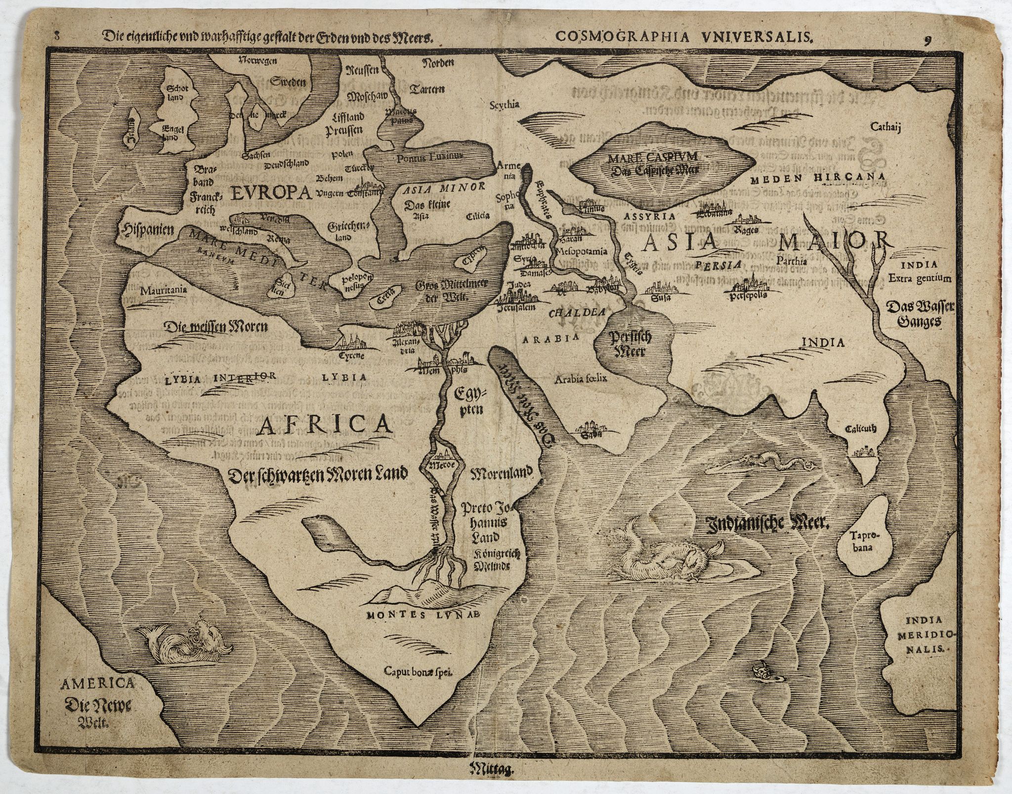 BÜNTING, H., Cosmographia Universalis. . ., antique map, old maps