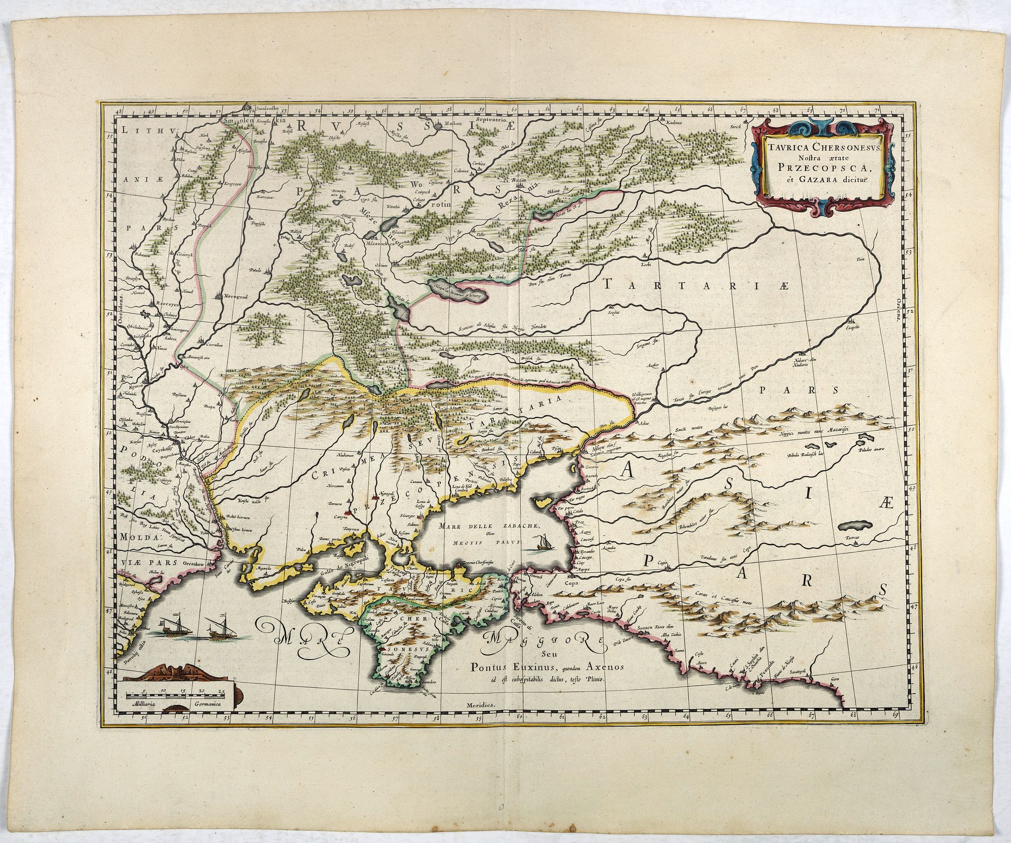 BLAEU, W., Taurica Chersonesus, Nostra aetate Przecopsca, et Gazara dicitur., antique map, old maps