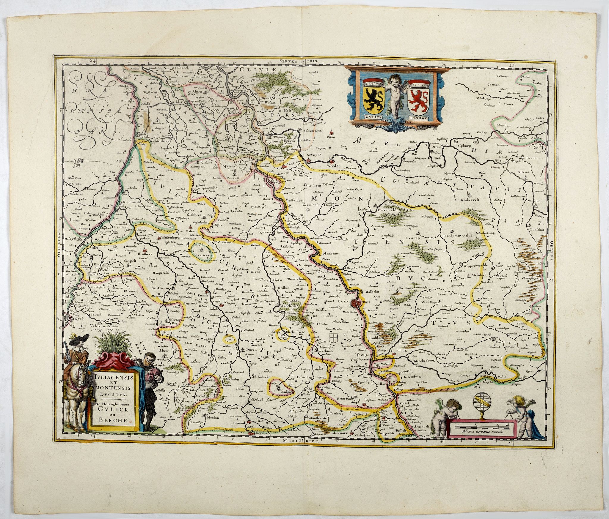 BLAEU, W., Juliacensis et Montensis Ducatus/ De Hertoghdomen Gulick. . ., antique map, old maps