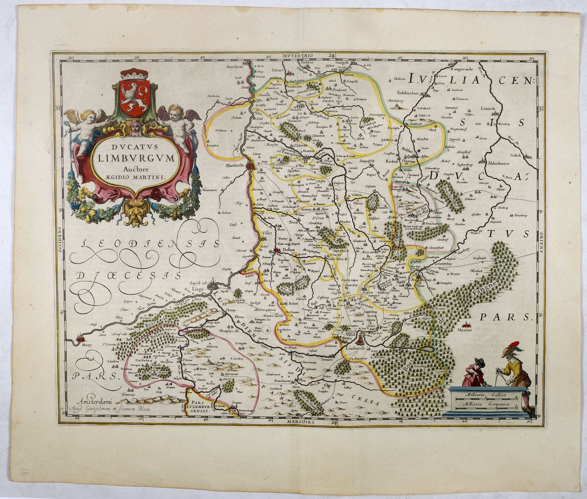 BLAEU, W., Ducatus Limburgum., antique map, old maps