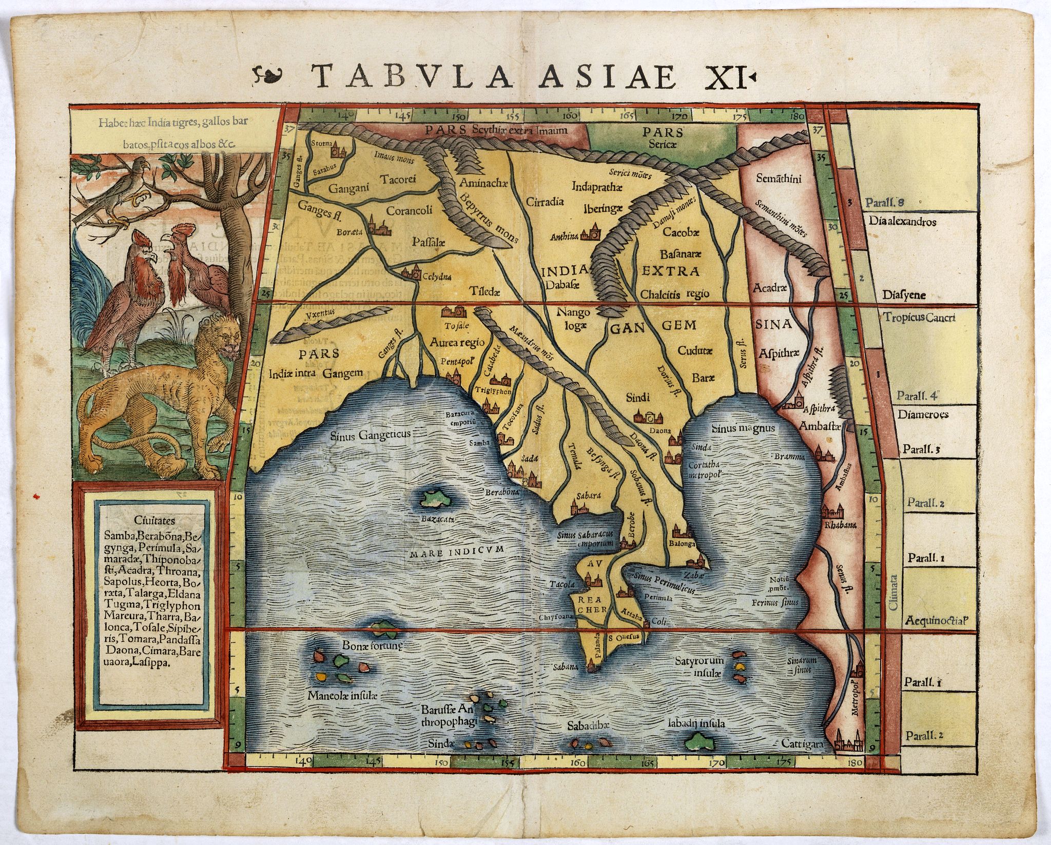 MÜNSTER, S., Tabula Asiae XI., antique map, old maps