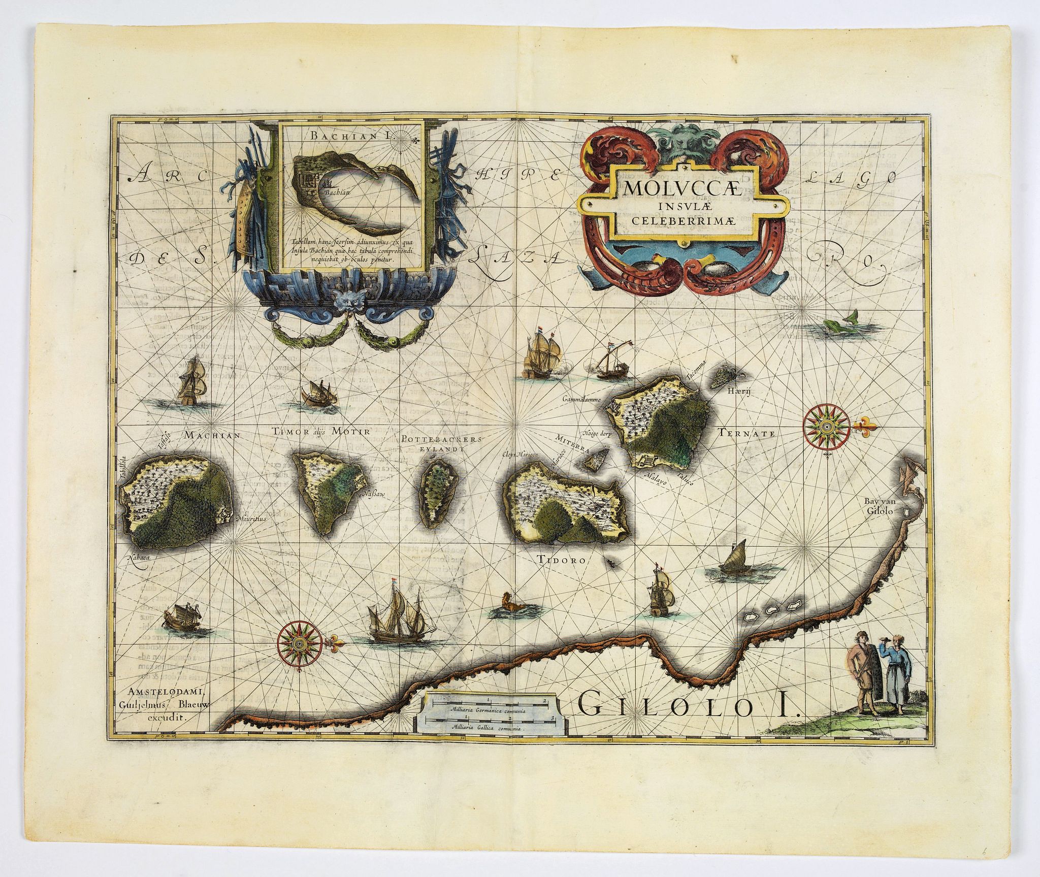 BLAEU, W., Moluccae Insulae Celeberrimae., antique map, old maps