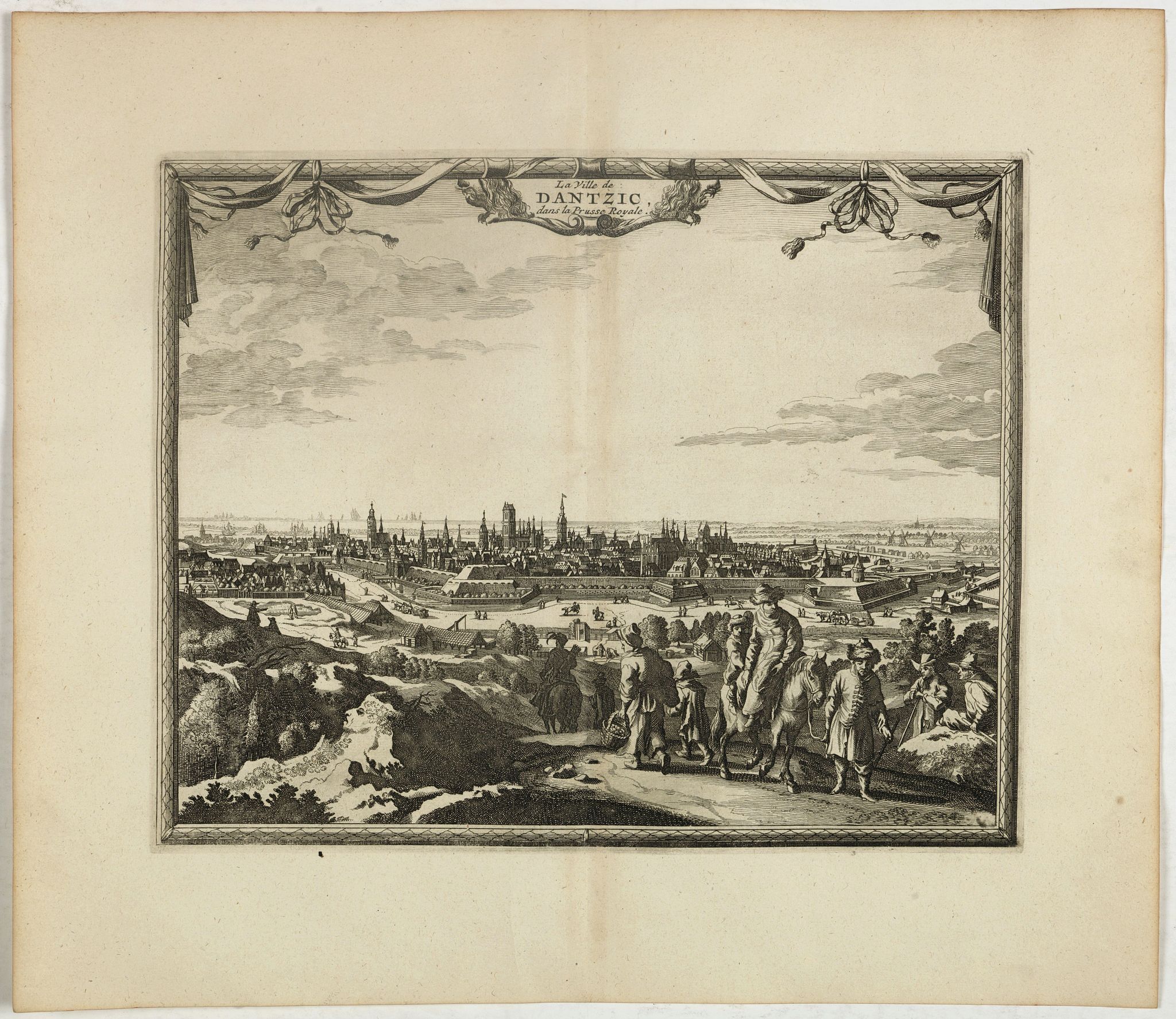VAN DER AA, P. / OLEARIUS, A., La ville de Dantzic dans la Prusse Royale., antique map, old maps