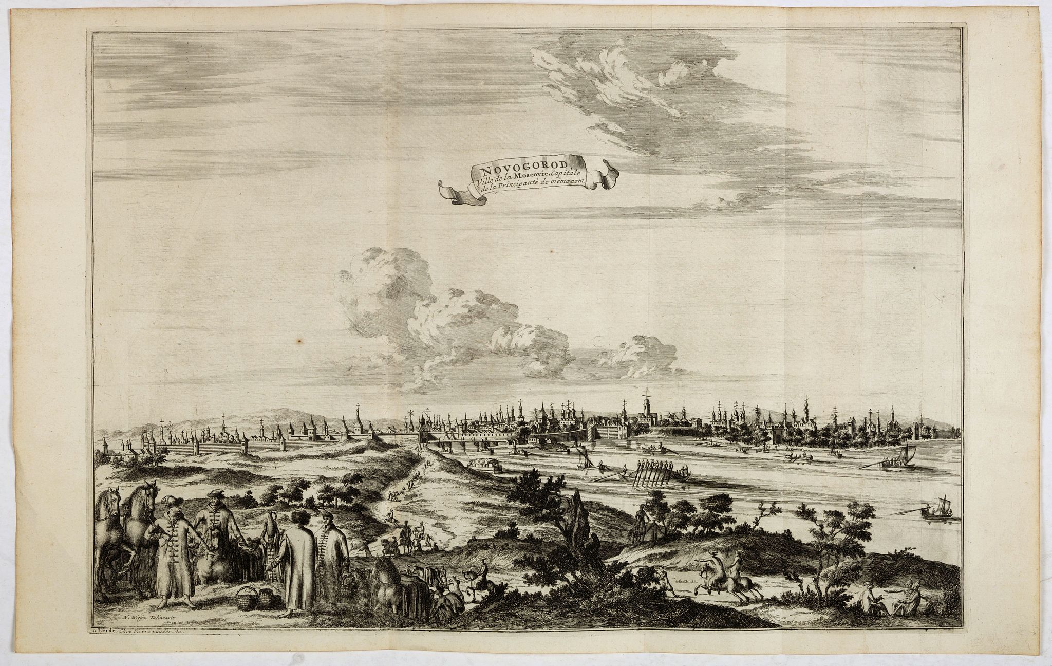 VAN DER AA, P. / OLEARIUS, A., Novogorod, ville de la Moscovie . . ., antique map, old maps
