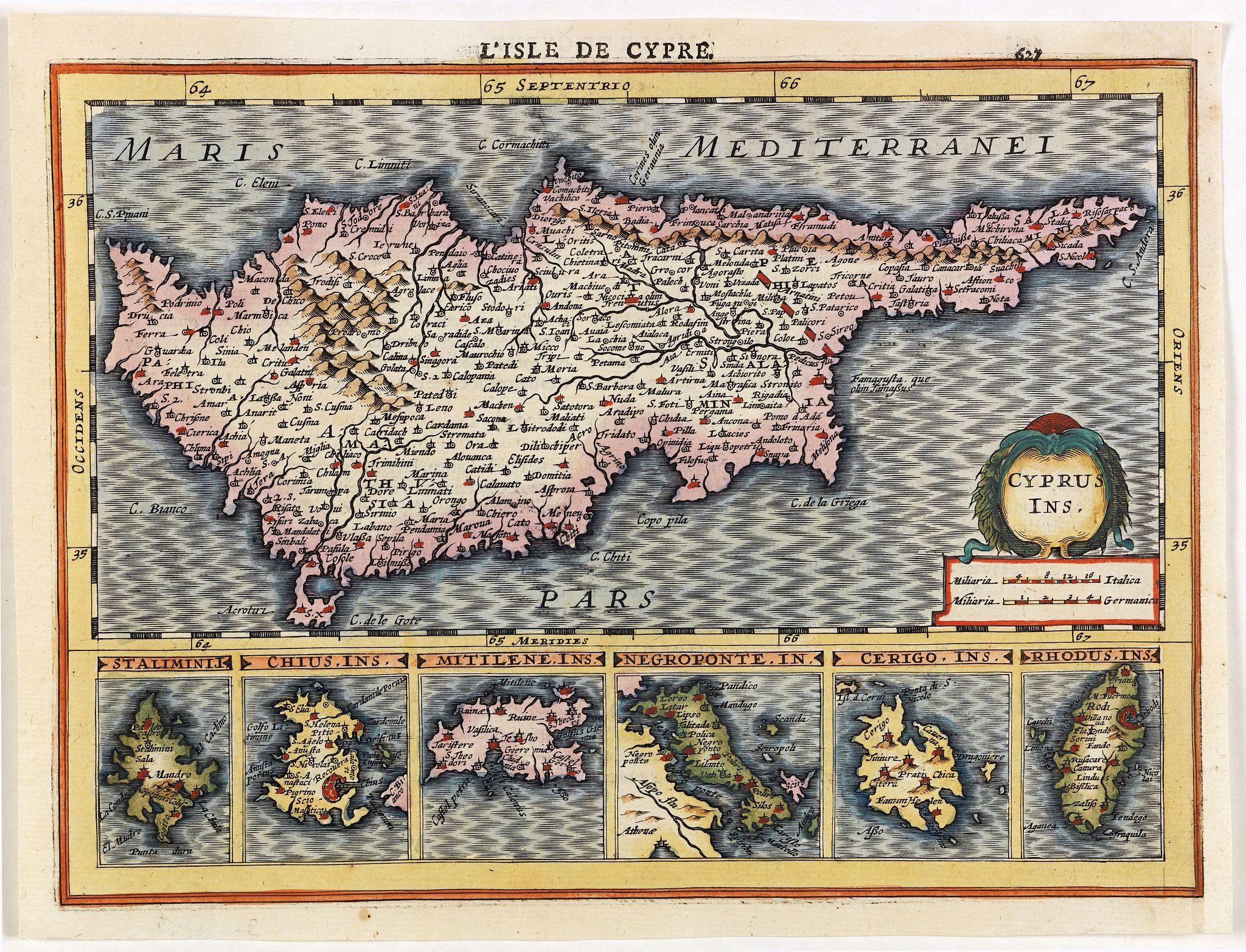 MERCATOR, G. / CLOPPENBURGH, J.E., Cyprus ins., antique map, old maps