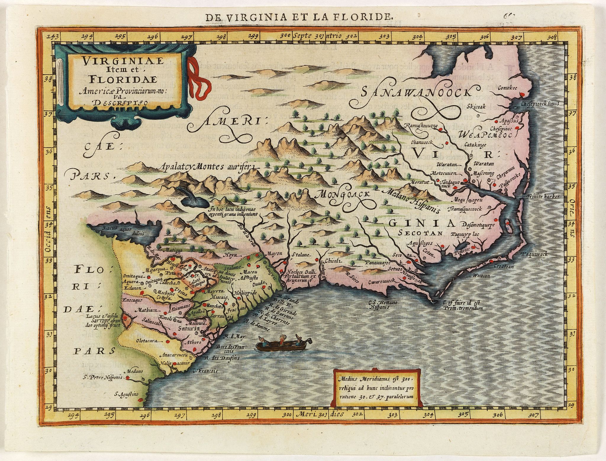 MERCATOR, G. / CLOPPENBURGH, J.E., Virginiae item et Floridae Americae Provinciarum nova Descriptio., antique map, old maps