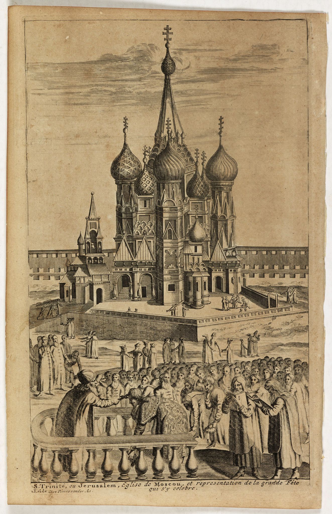 VAN DER AA, P. / OLEARIUS, A., St Trinité, ou Jerusalem, Eglise de Moscou . . ., antique map, old maps