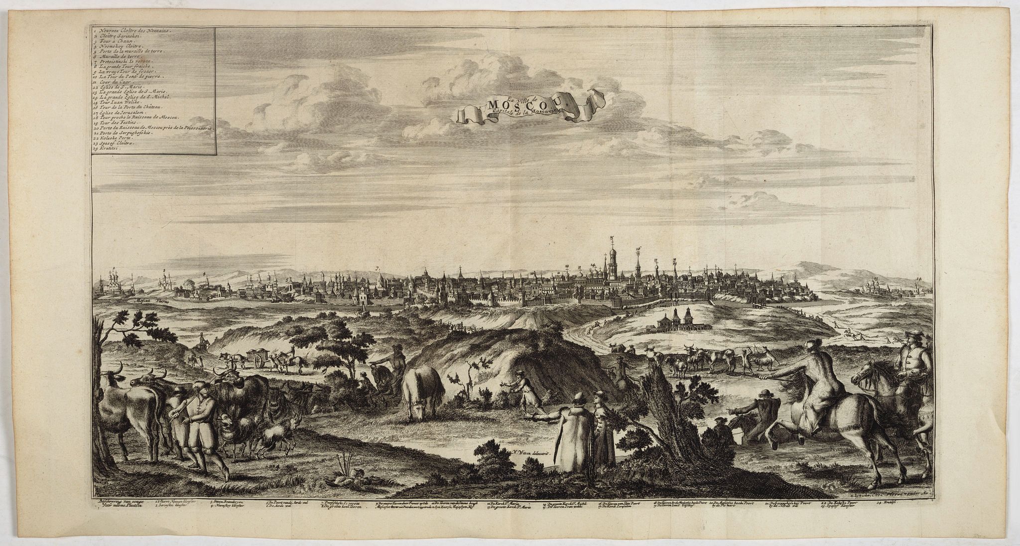 VAN DER AA, P. / OLEARIUS, A., La ville de Moscou, capitale de la Moscovie., antique map, old maps