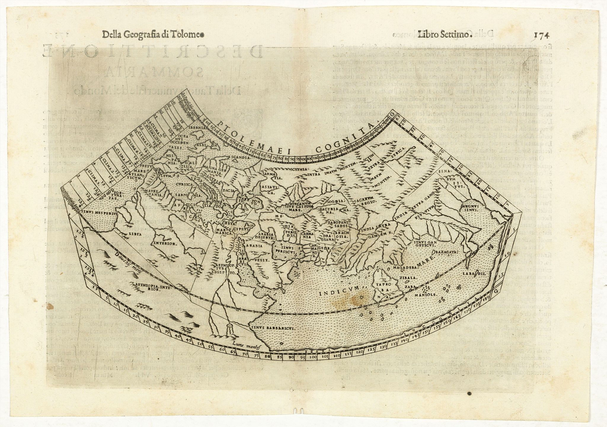 RUSCELLI, G., Ptolemaei Cognita., antique map, old maps