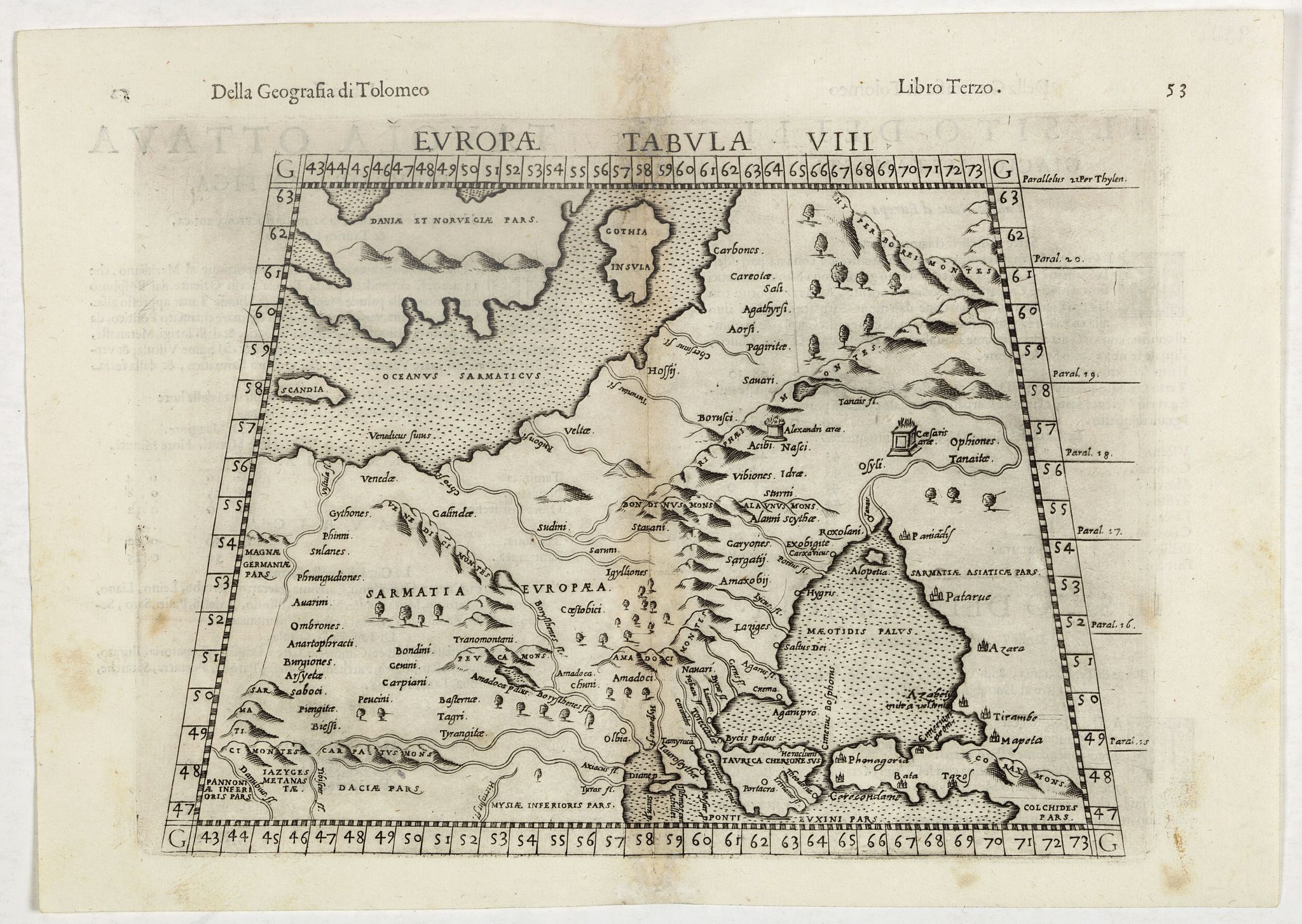 RUSCELLI, G., Europae Tabula VIII., antique map, old maps