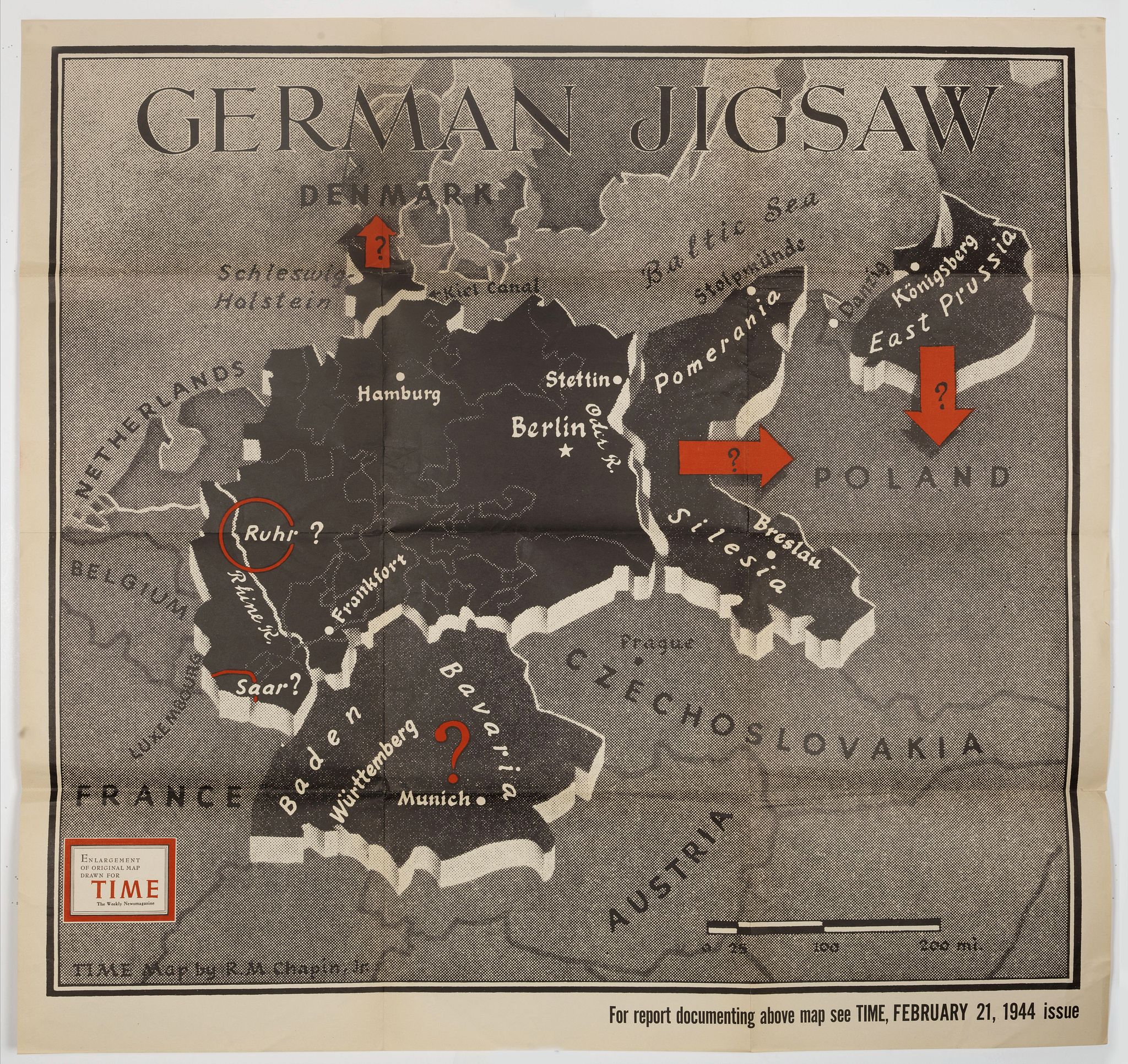 CHAPIN, R. M. Jr., German Jigsaw., antique map, old maps