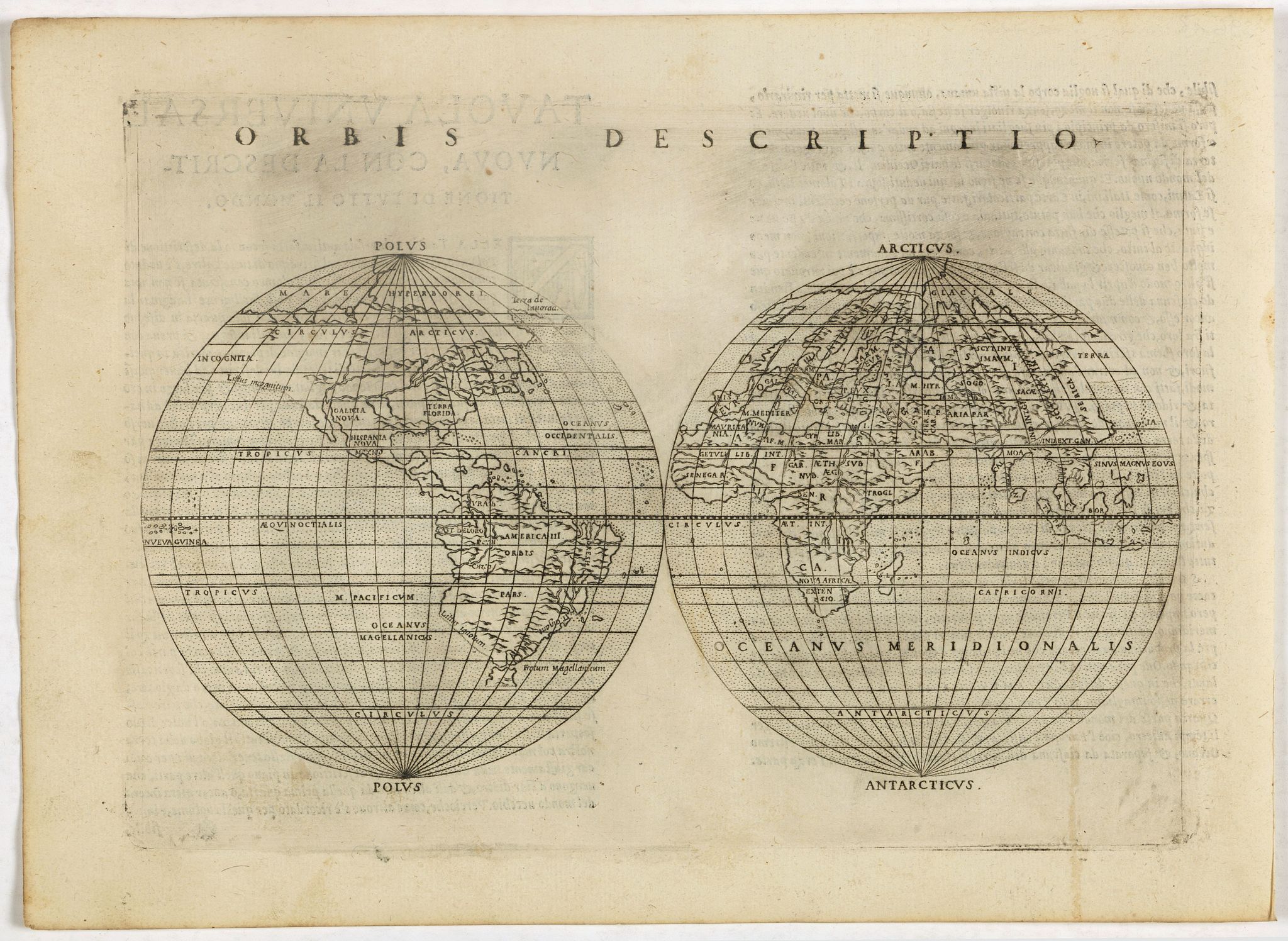 RUSCELLI, G., Orbis descriptio., antique map, old maps