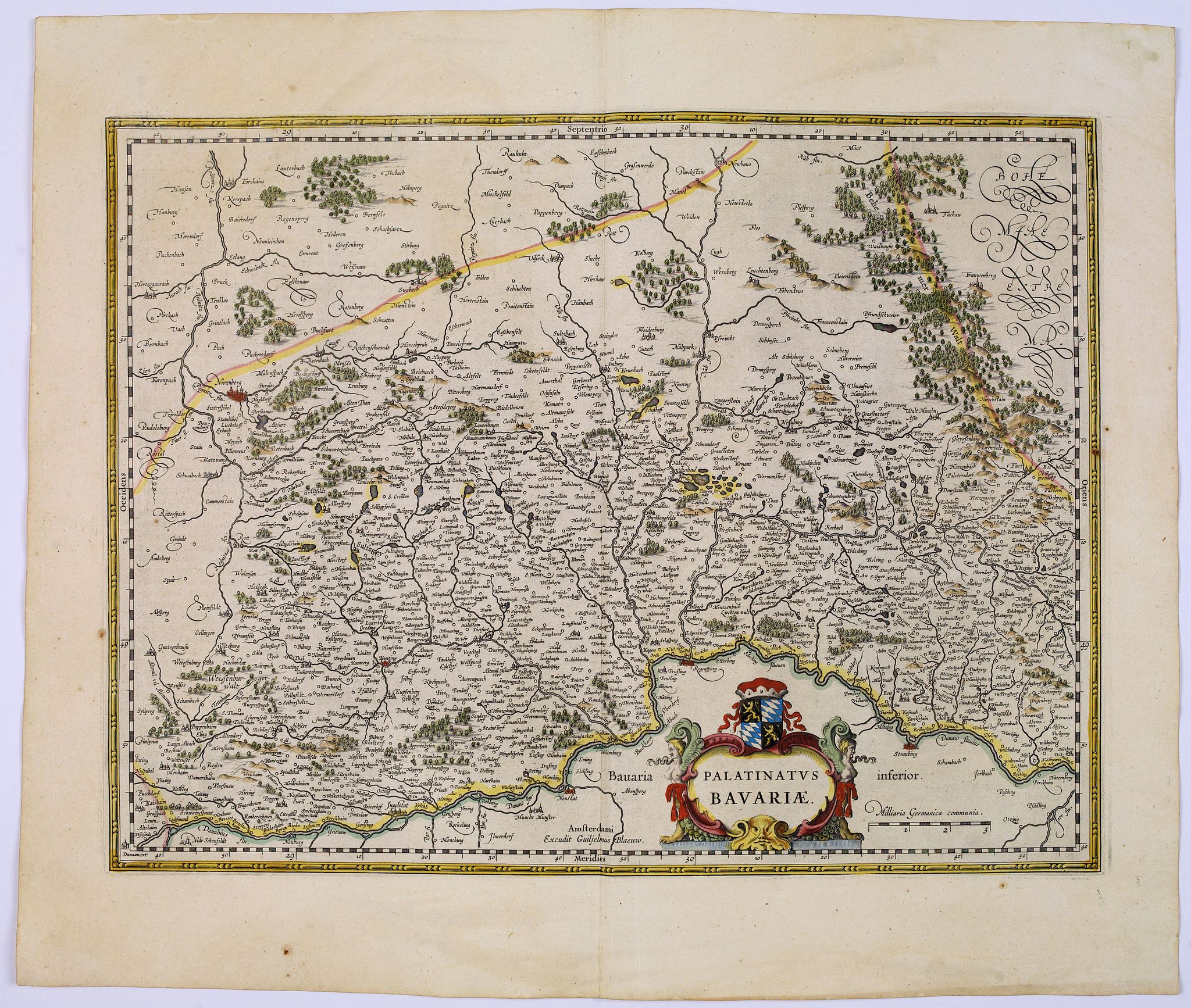 BLAEU, J., Palatinatus Bavariae., antique map, old maps