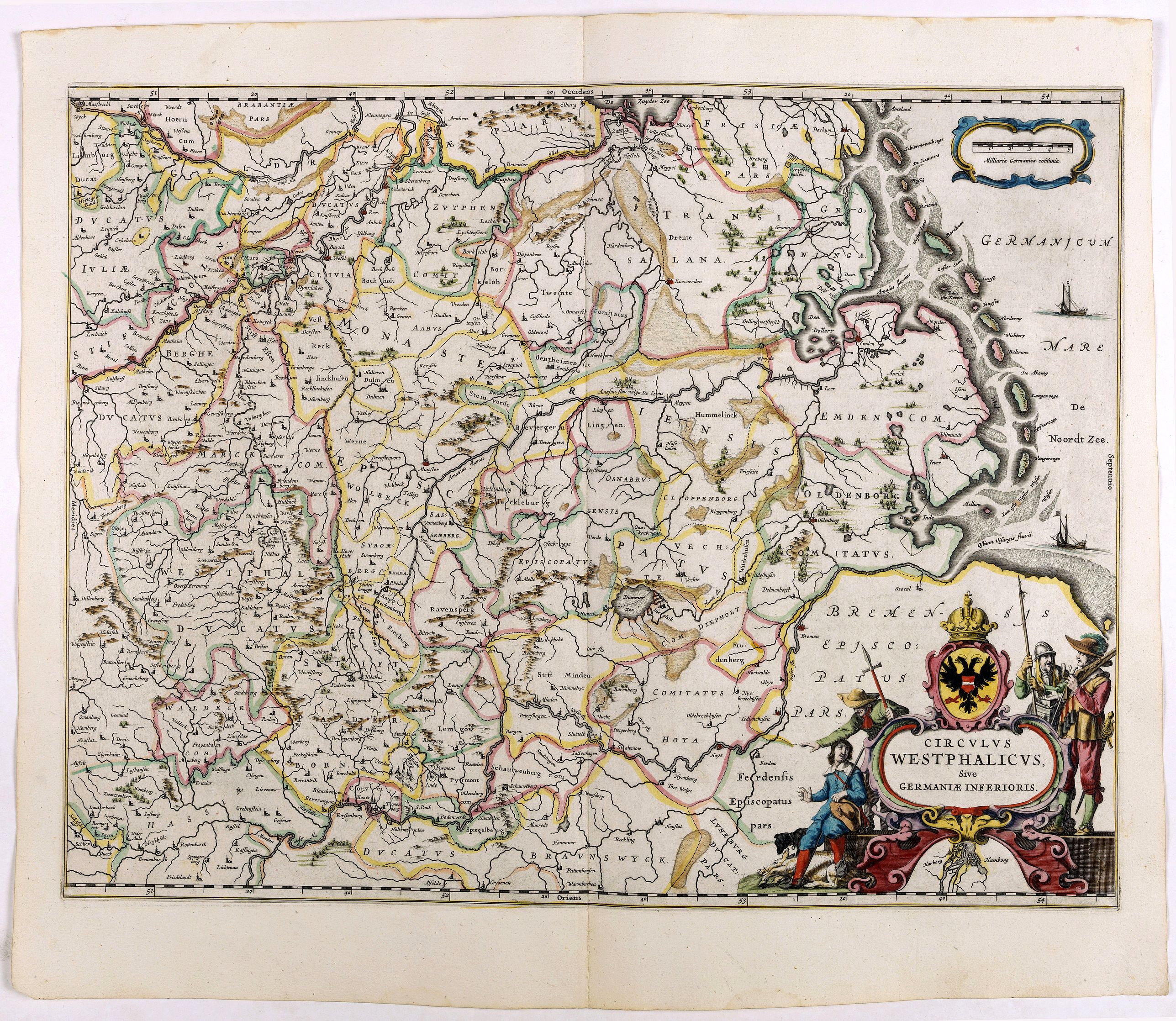 BLAEU, J., Circulus Westphalicus sive Germaniae Inferioris., antique map, old maps