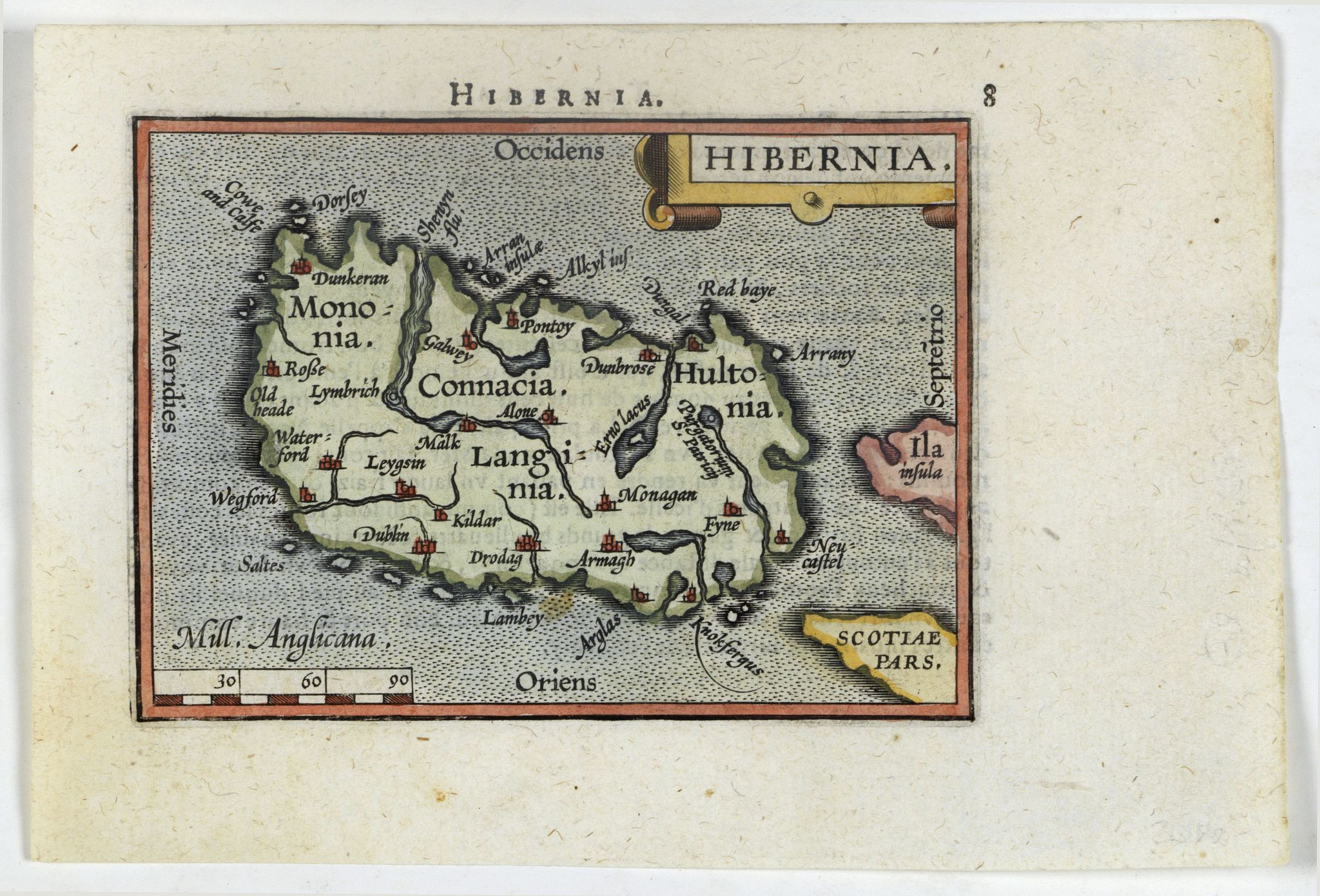 ORTELIUS, A. / COIGNET. M., Hibernia., antique map, old maps