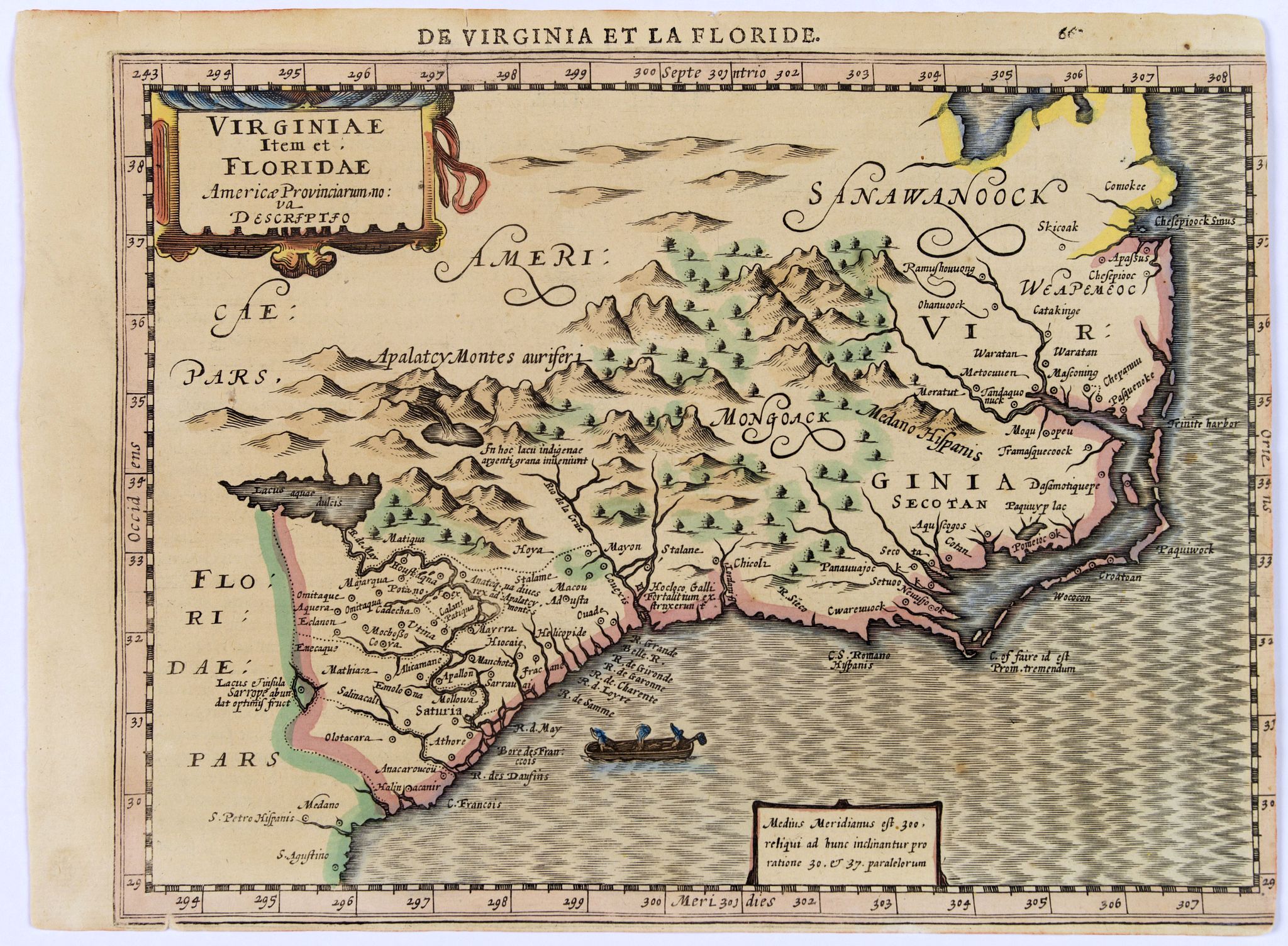 HONDIUS, J. / CLOPPENBURG, J., Virginiae item et Floridae., antique map, old maps