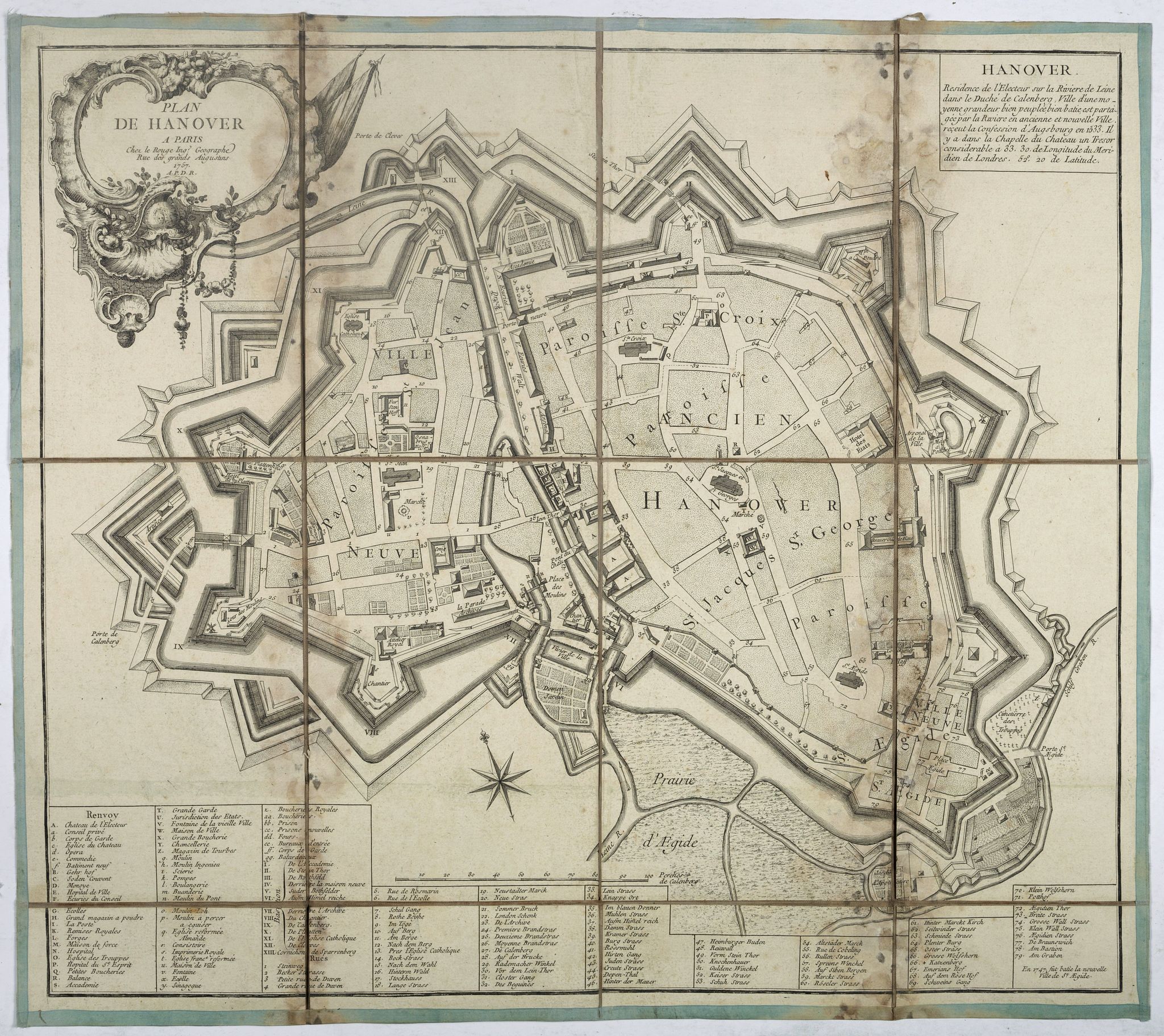LE ROUGE, G-L, Plan de Hanover., antique map, old maps