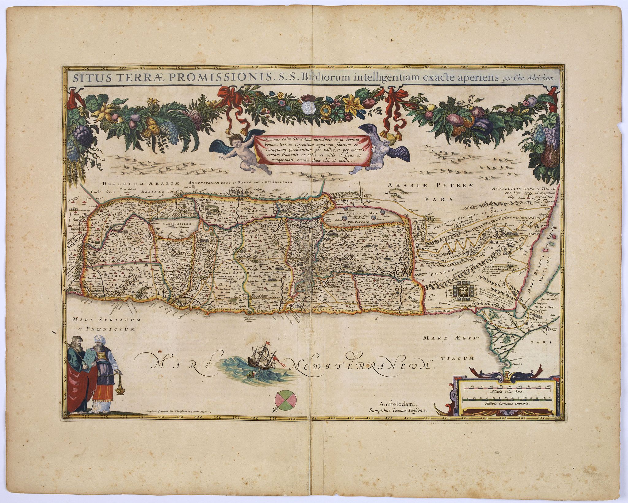 JANSSONIUS, J., Situs Terrae Promissionis. . ., antique map, old maps