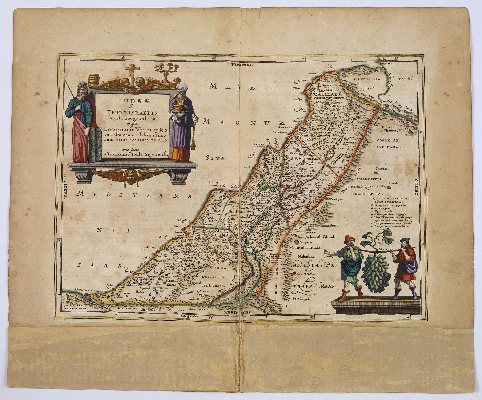 JANSSONIUS,J., Judaeae seu Terrae Israelis Tabula geographica. . ., antique map, old maps