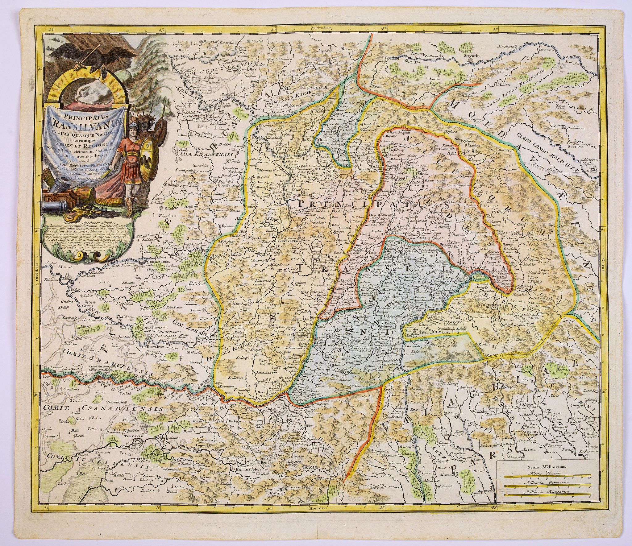HOMANN, J.B., Principatus Transilvaniae in suas quasque nationes . . ., antique map, old maps