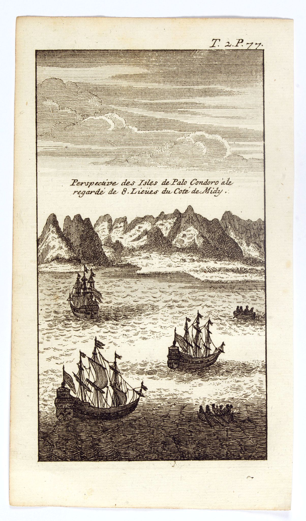 ANONYMOUS, Perspective des Isles de Palo Condoro à le regarde de 8 lieües di coté de Midy., antique map, old maps