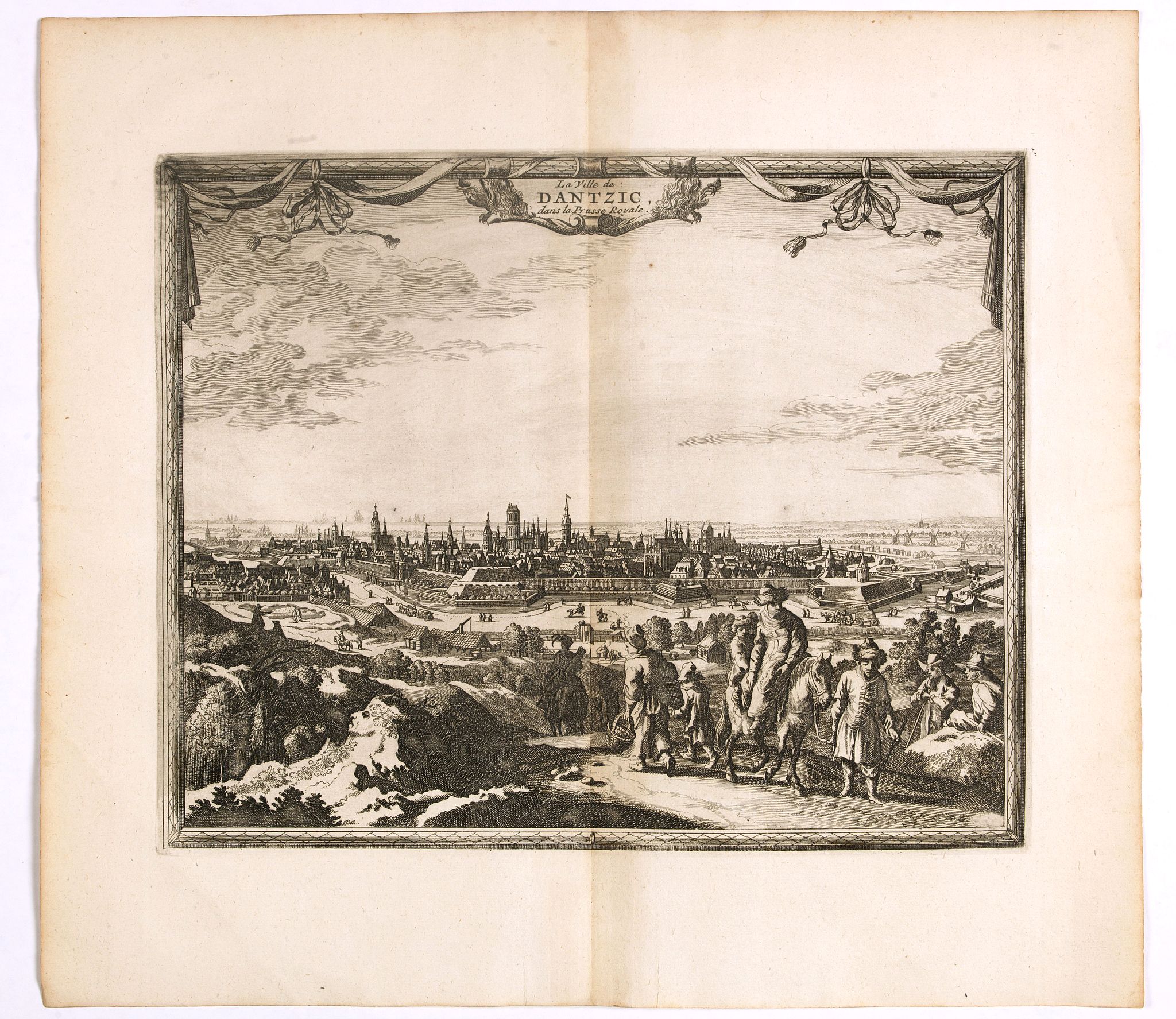 VAN DER AA, P. / OLEARIUS, A., La ville de Dantzic dans la Prusse Royale., antique map, old maps