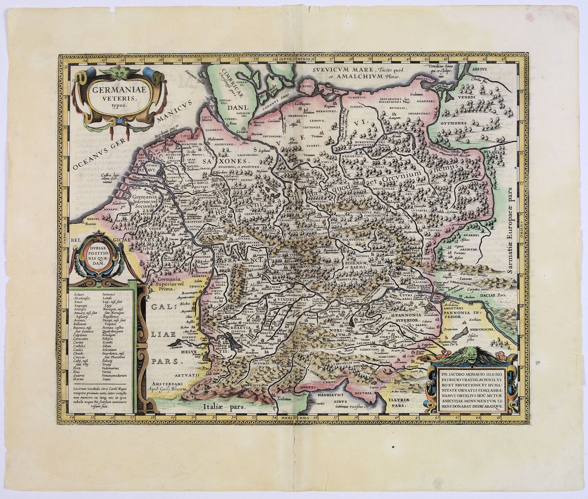 BLAEU, W., Germaniae veteris typus., antique map, old maps