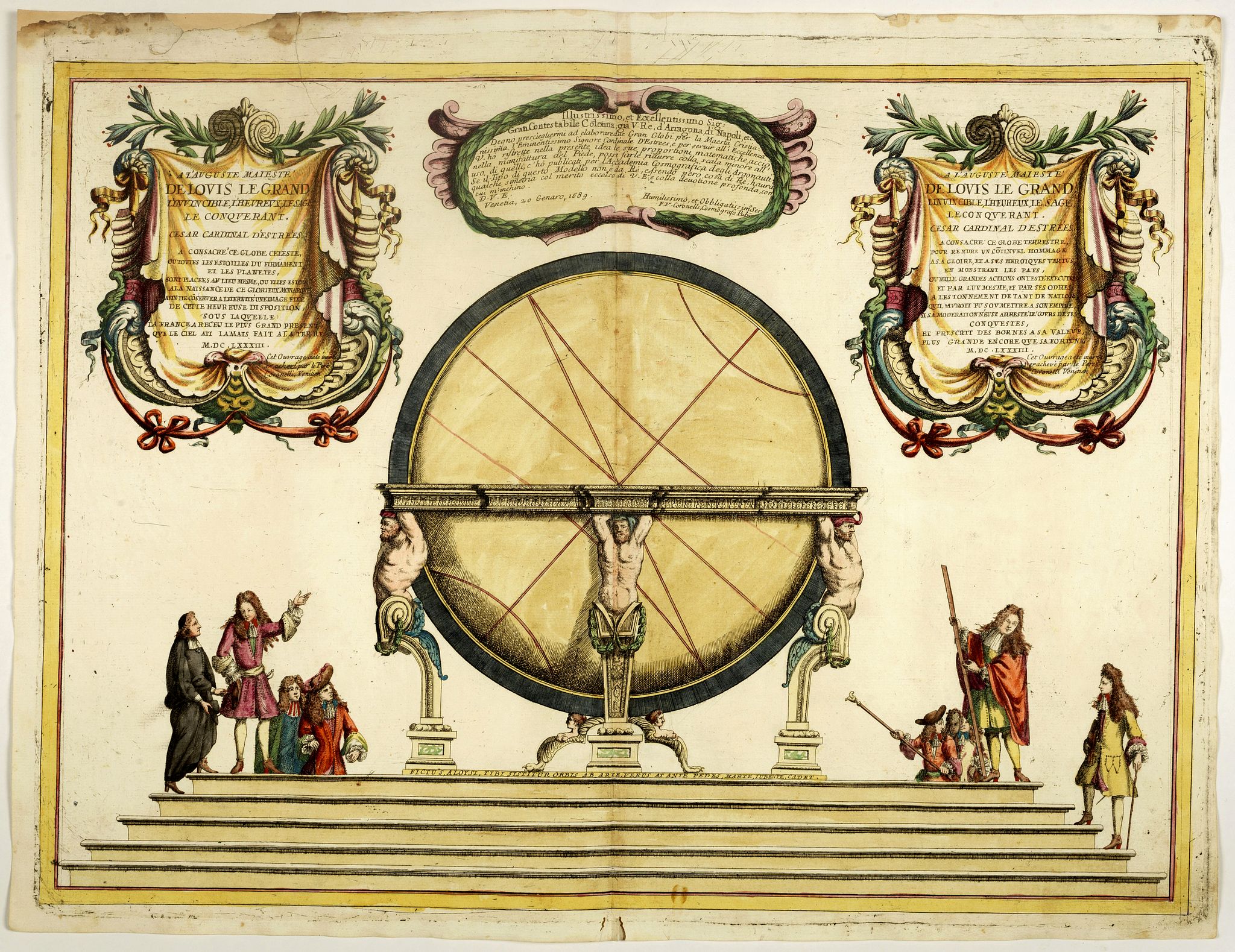 CORONELLI,V.M., Illustrissimo, et Eccellentissimo.. Gran Globi .., antique map, old maps