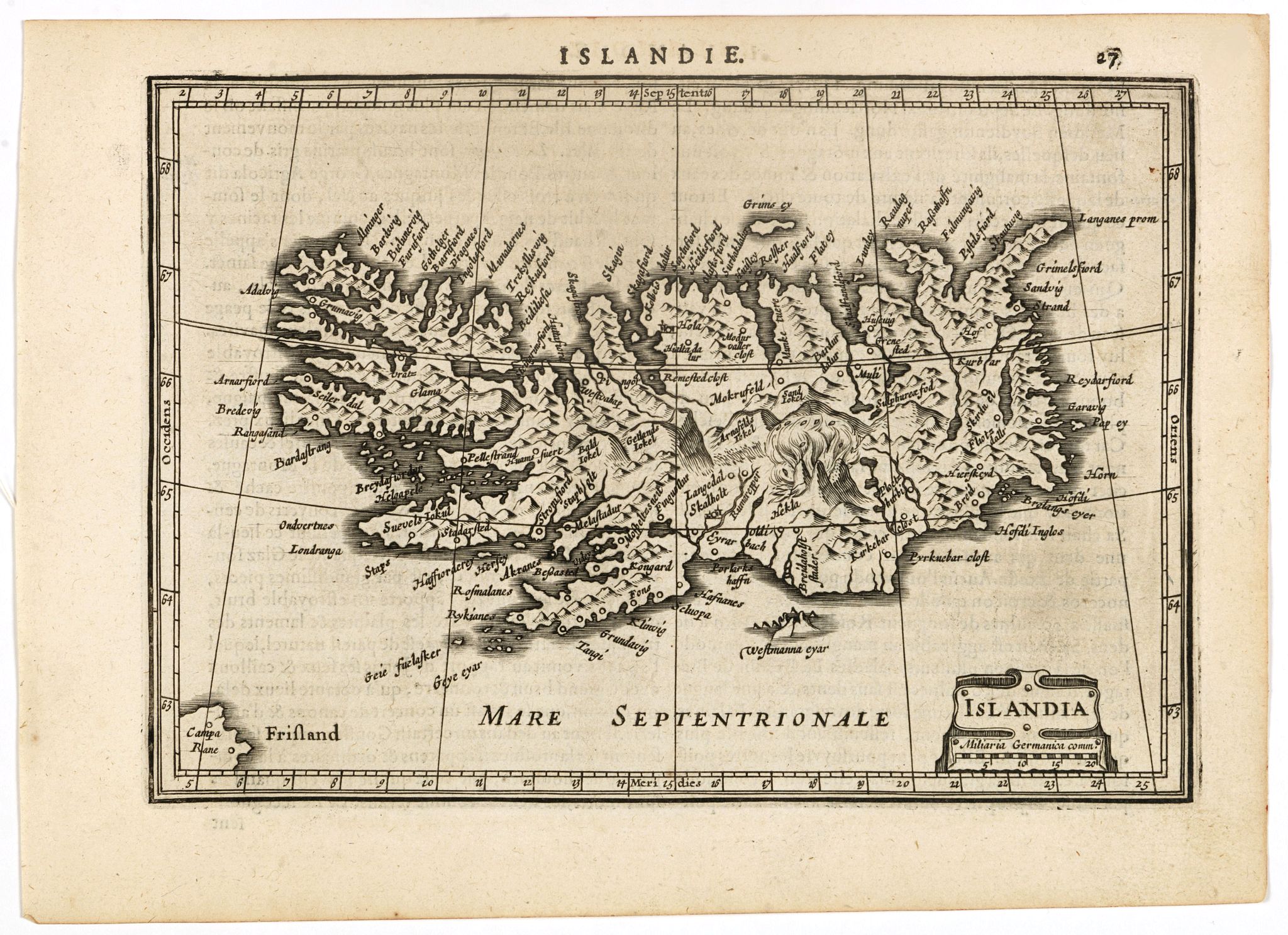 MERCATOR, G./ HONDIUS, J., Islandia., antique map, old maps