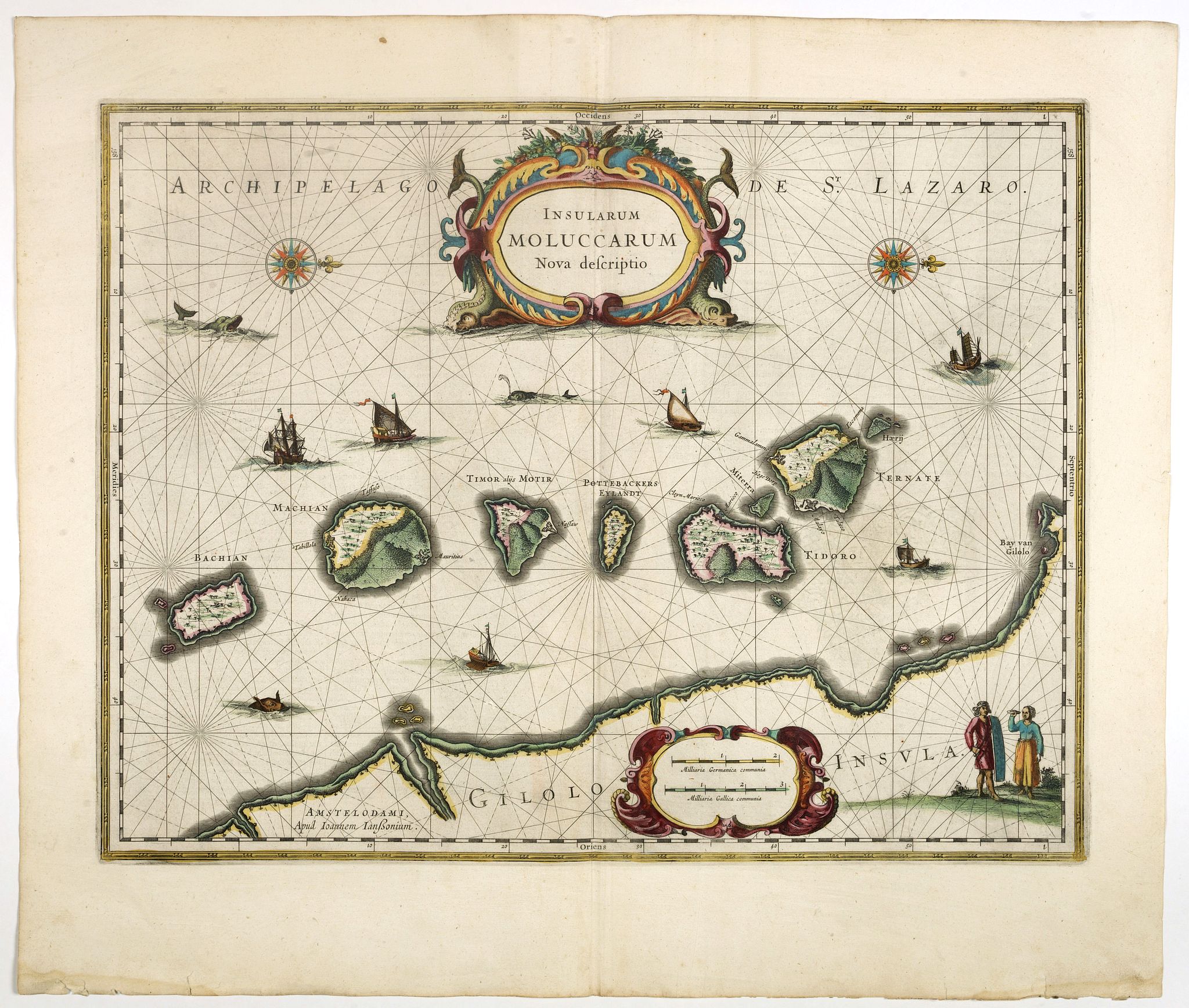 JANSSONIUS, J., Insularum Moluccarum Nova descriptio., antique map, old maps