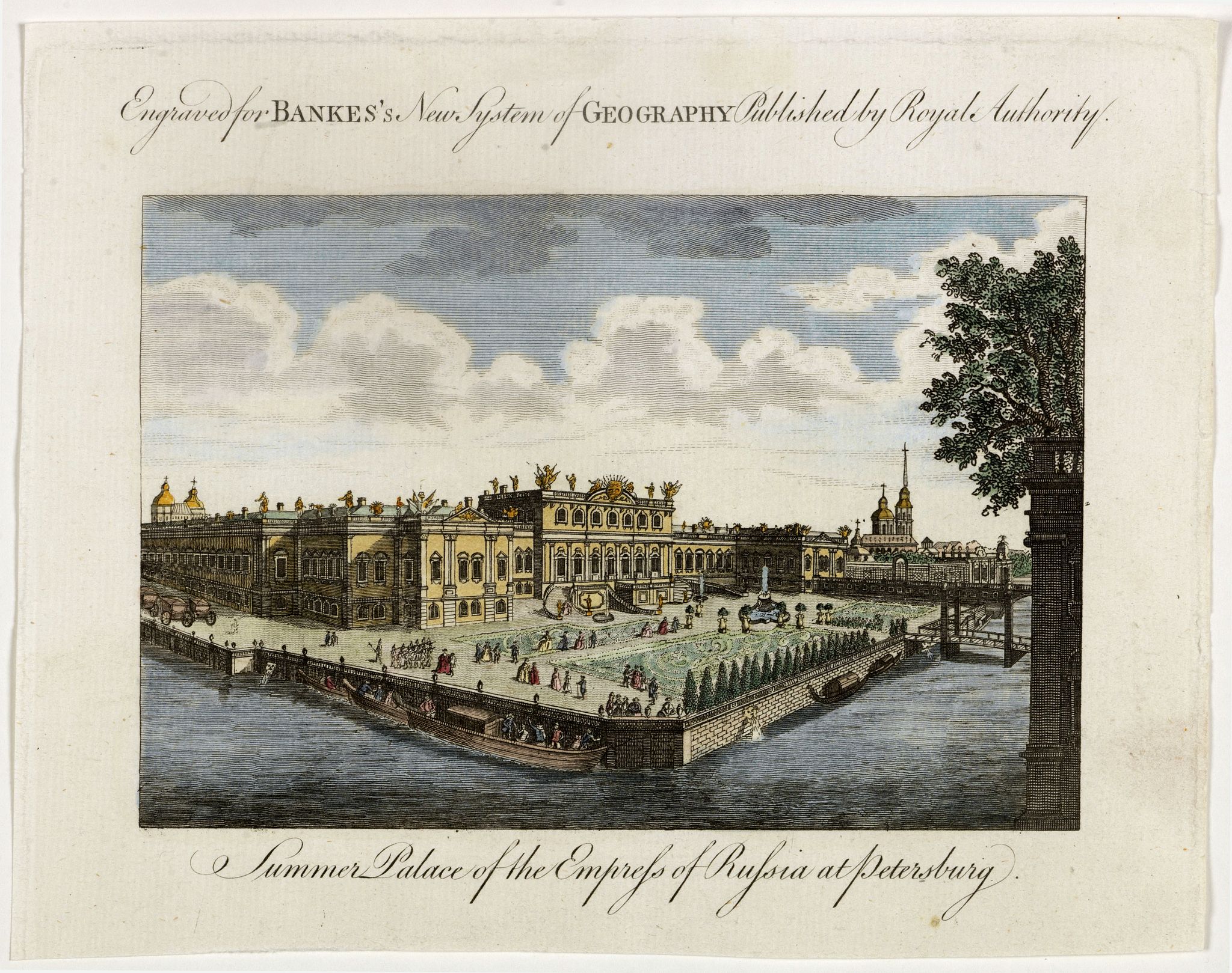 BANKES, Th., Summer Palace of the Empress of Russia at Petersburg., antique map, old maps