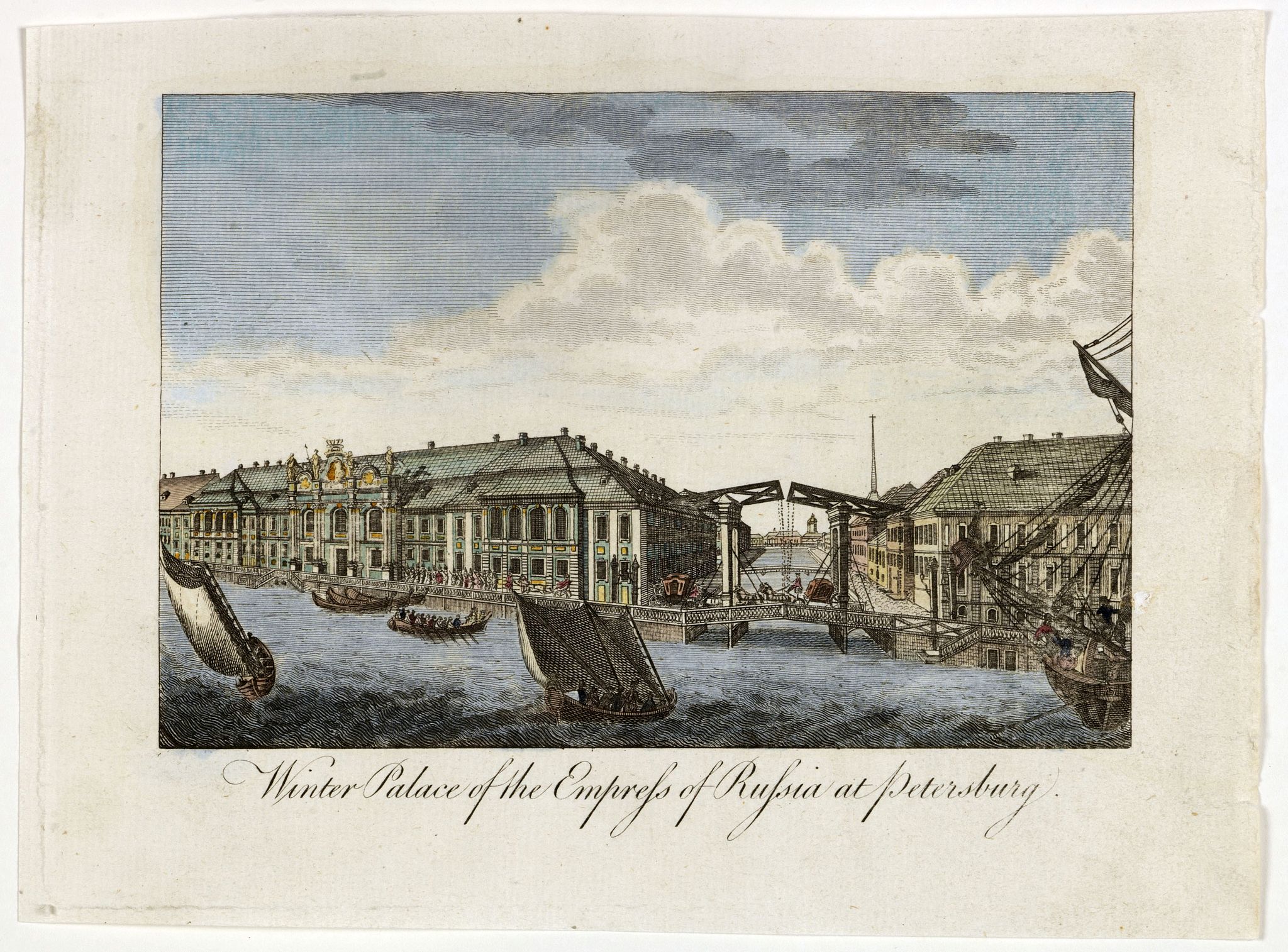 BANKES, Th., Winter Palace of the Empress of Russia at Petersburg., antique map, old maps