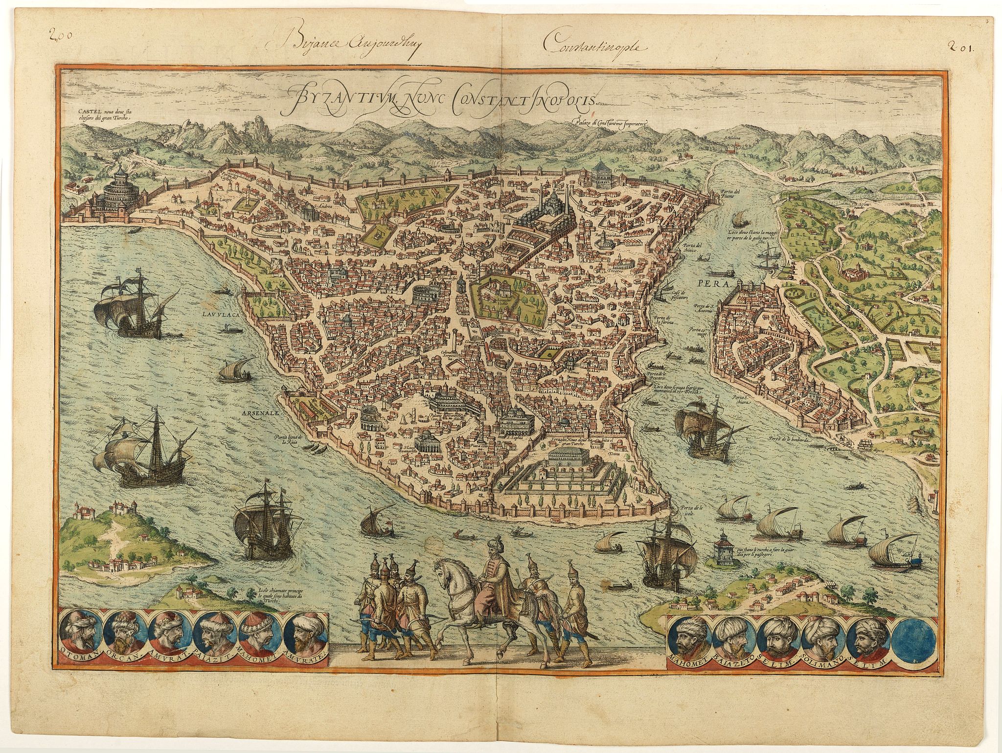 BRAUN,G. / HOGENBERG, F., Byzantium, Nunc Constantinopolis.., antique map, old maps