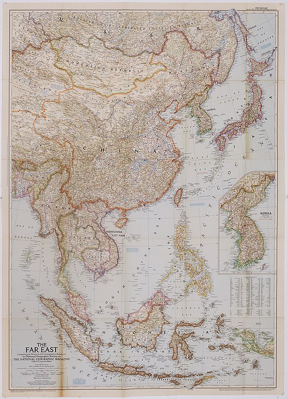 NATIONAL GEOGRAPHIC SOCIETY, The Far East Compiled and Drawn in the Cartographic Section of the National Geographic Society for the National Geographic Magazine Gilbert Grosvenor. . ., antique map, old maps