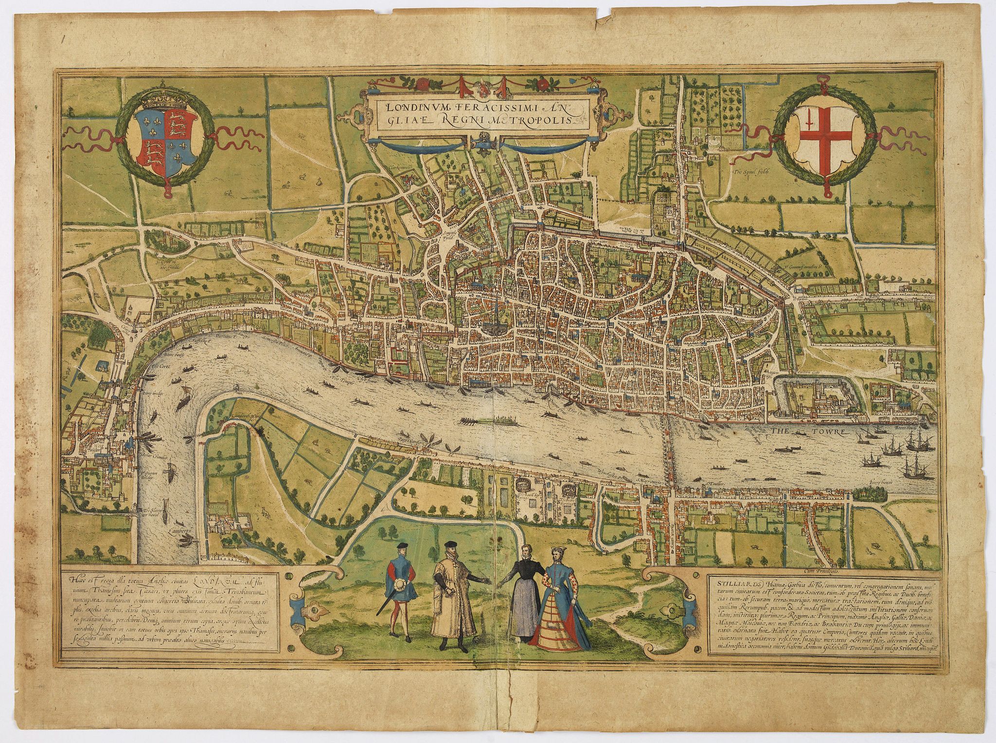 BRAUN,G. / HOGENBERG, F., Londinum Feracissimi Angliae Regni Metropolis., antique map, old maps